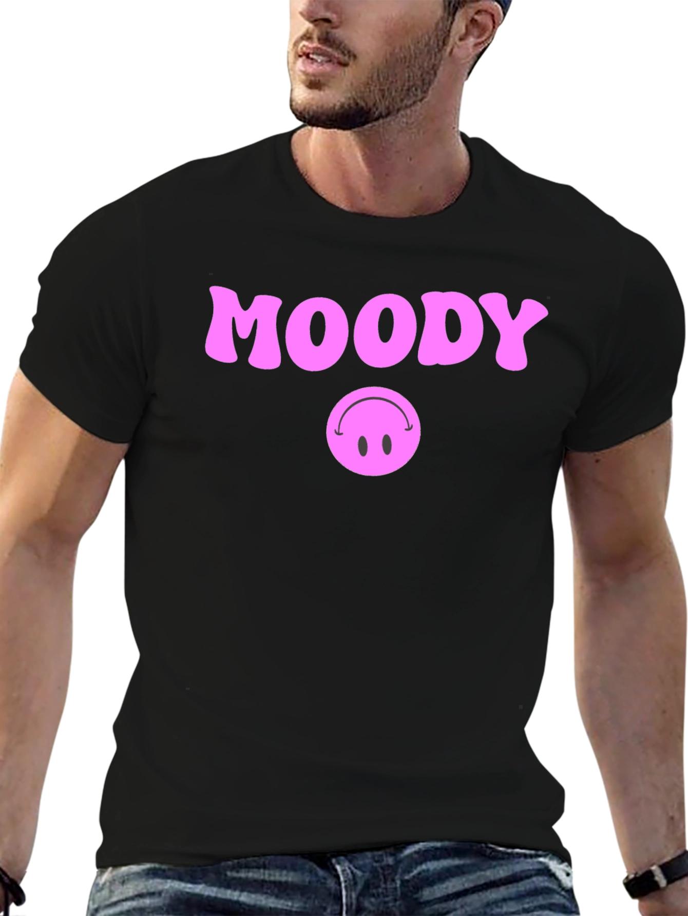 Moody Graphic T-Shirt - Black Cotton Blend
