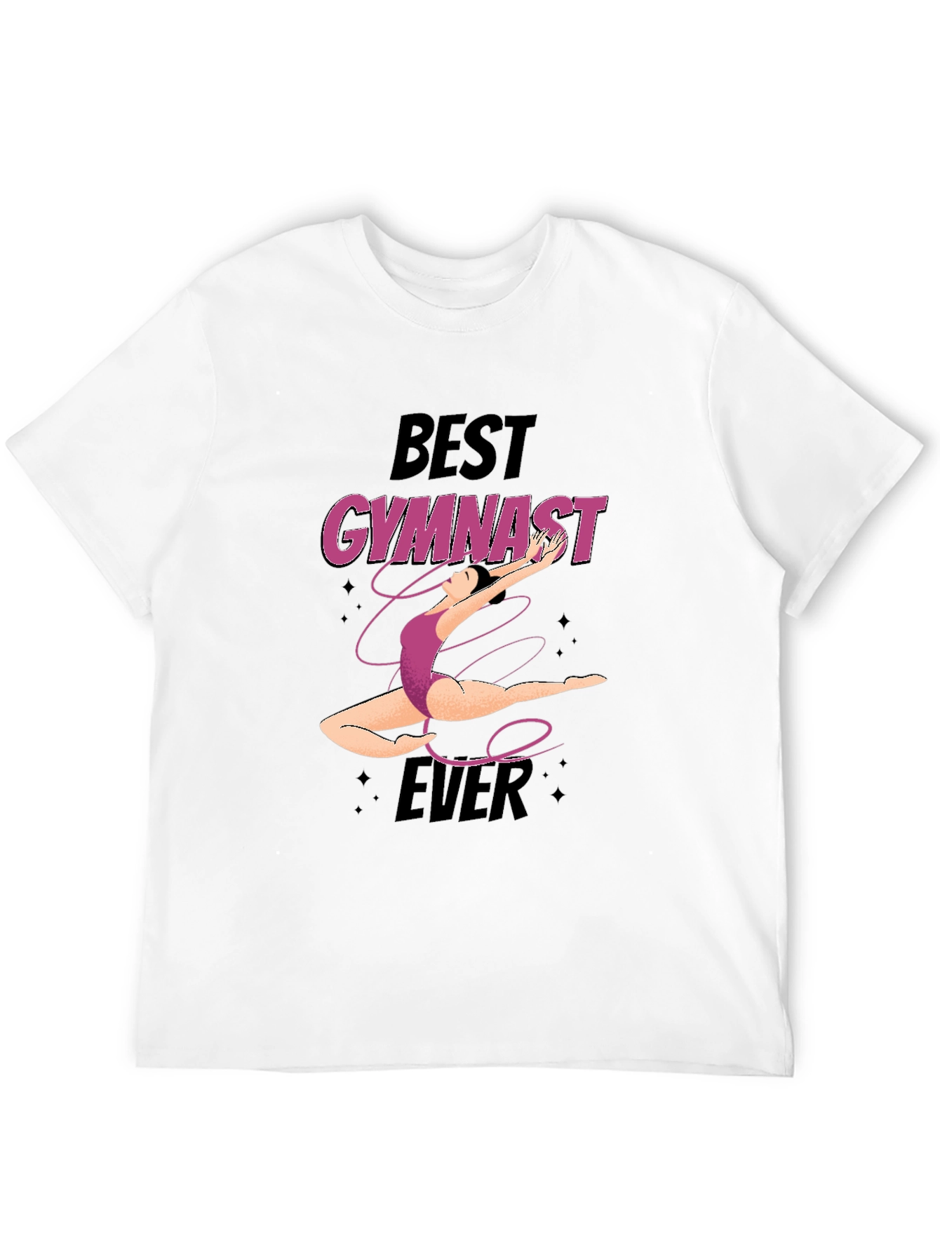 Best Gymnast Ever Graphic T-Shirt - Black Cotton Tee
