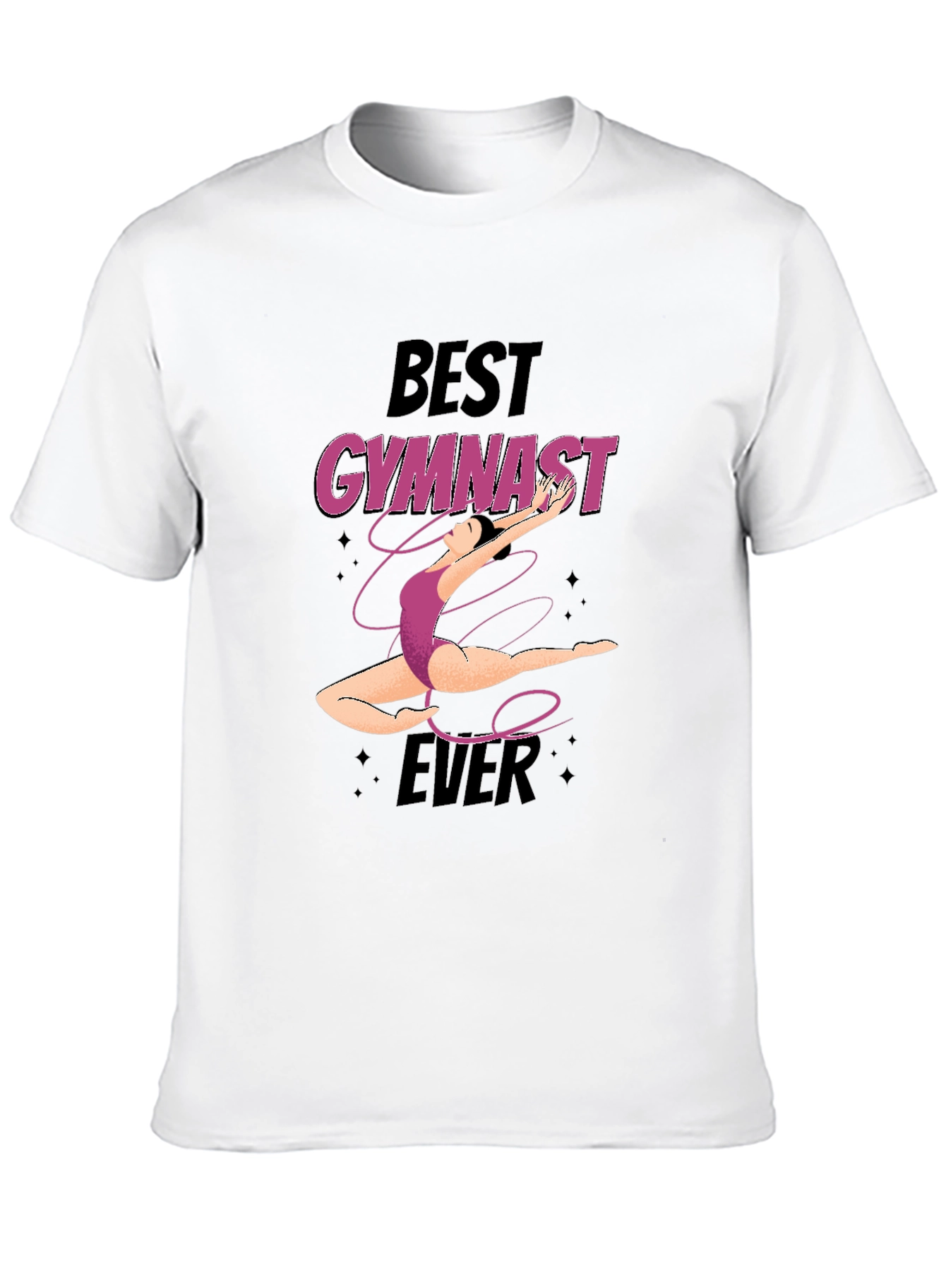 Best Gymnast Ever Graphic T-Shirt - Black Cotton Tee