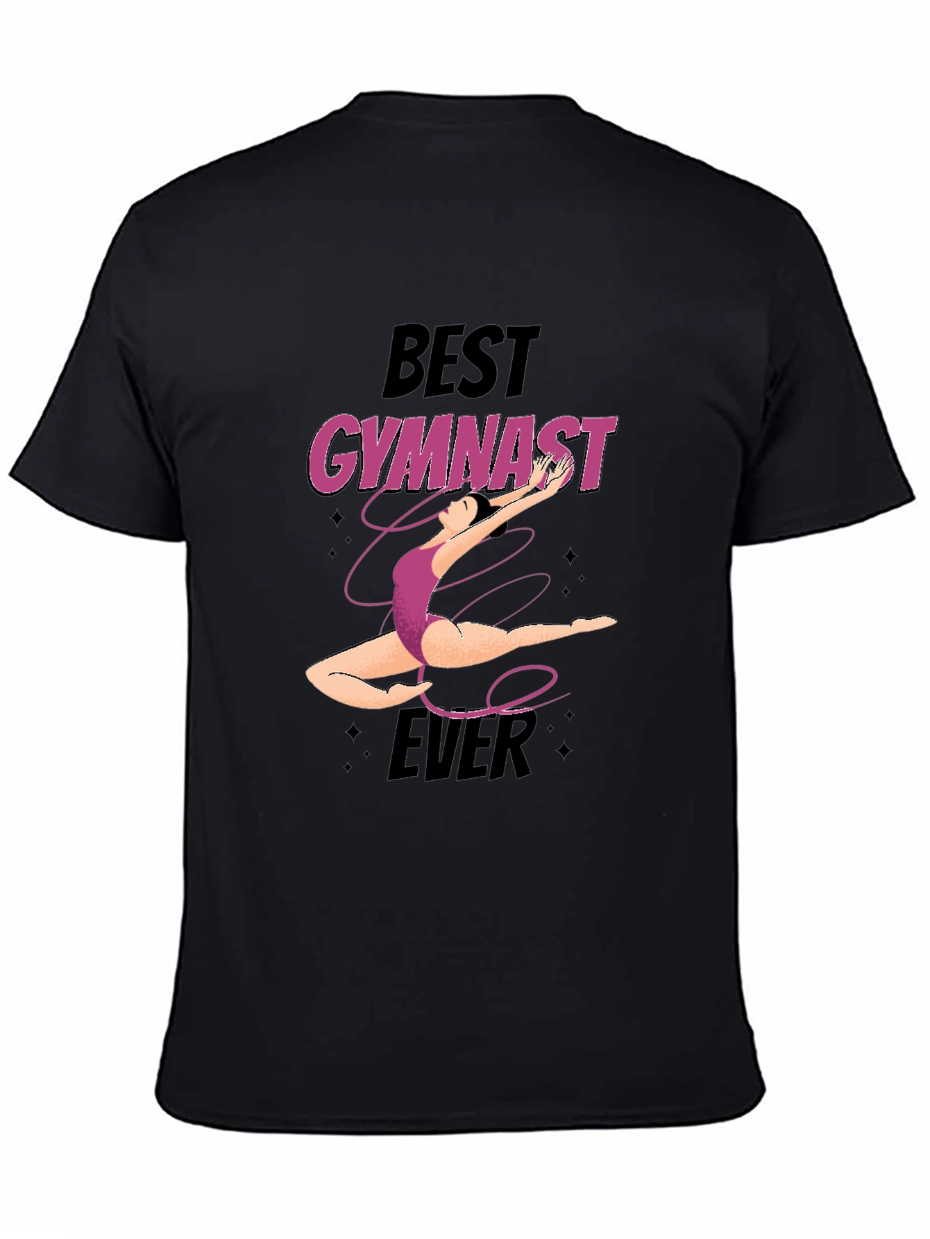 Best Gymnast Ever Graphic T-Shirt - Black Cotton Tee