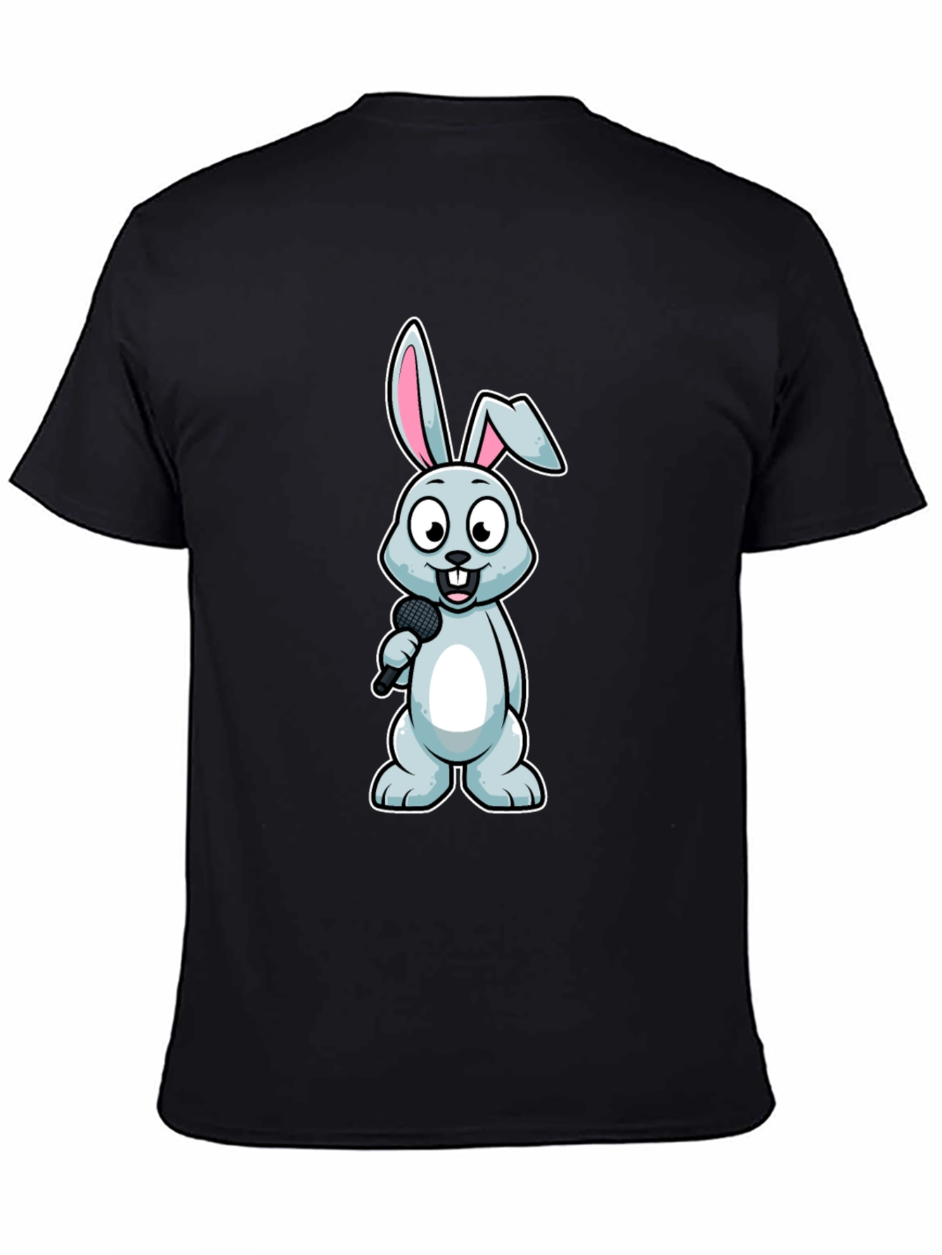 Bunny Singer T-Shirt - Black Cotton Tee