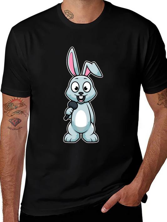 Bunny Singer T-Shirt - Black Cotton Tee