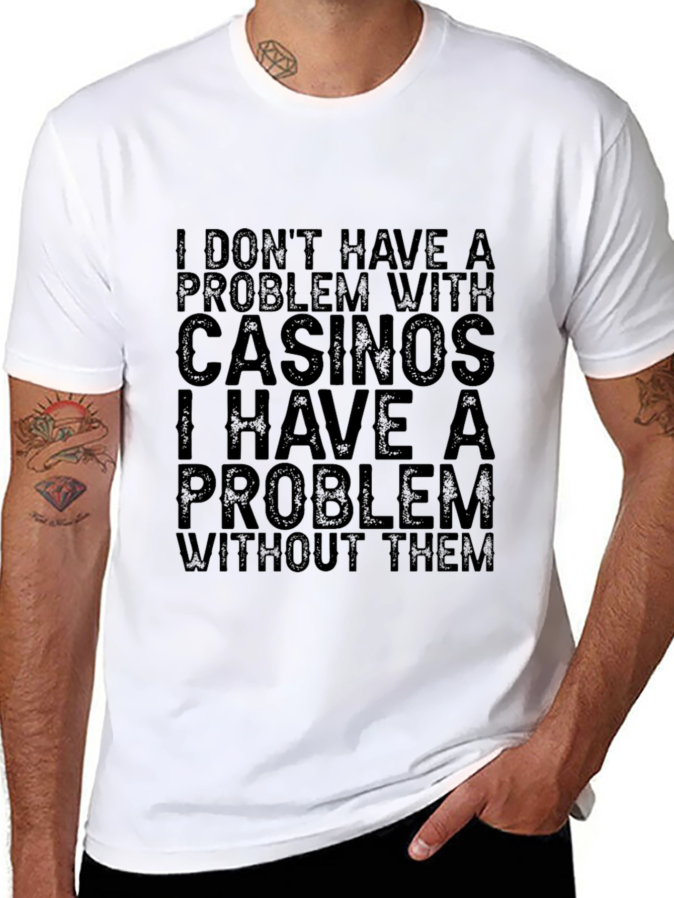 Casino Problem Black Graphic Tee Shirt