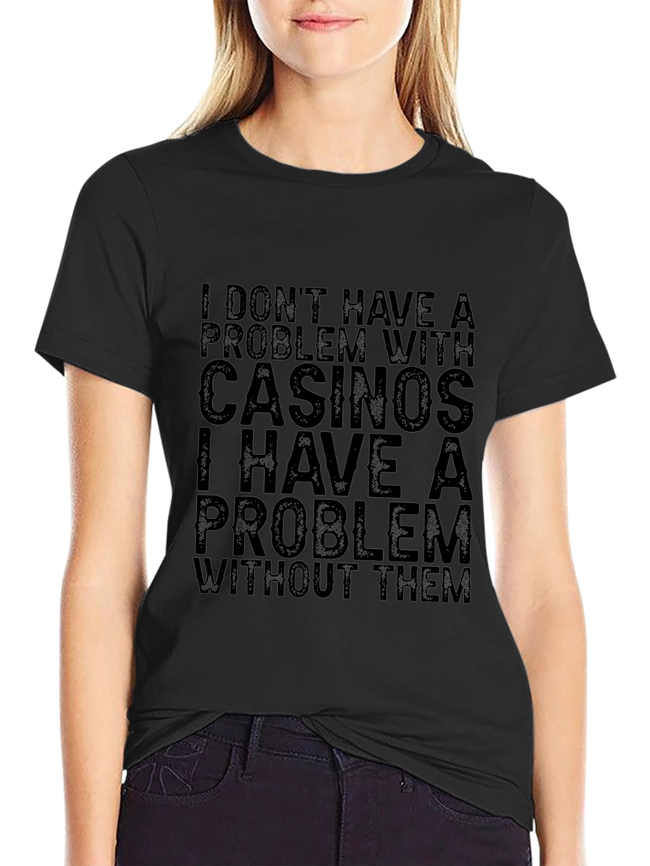 Casino Problem Black Graphic Tee Shirt