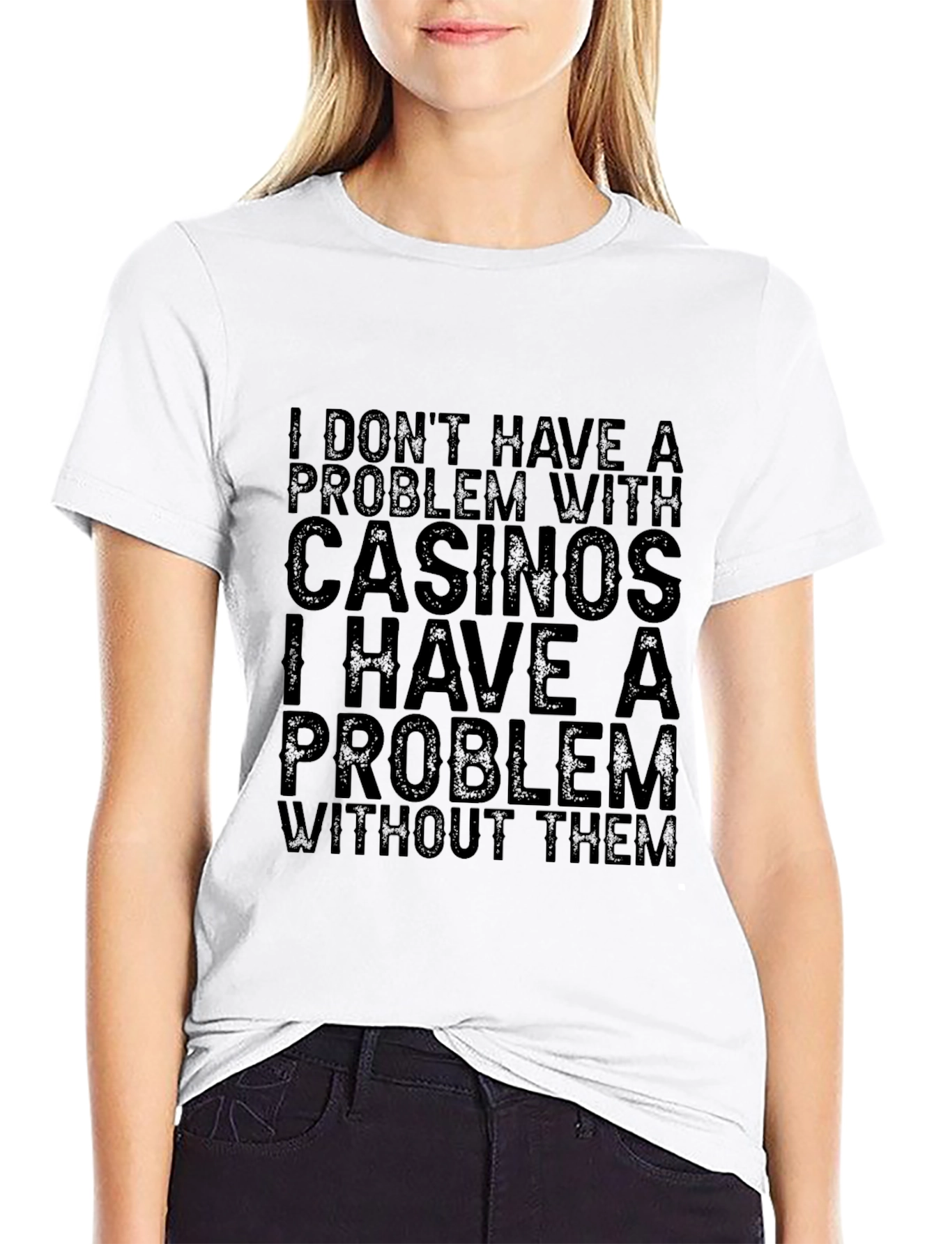Casino Problem Black Graphic Tee Shirt