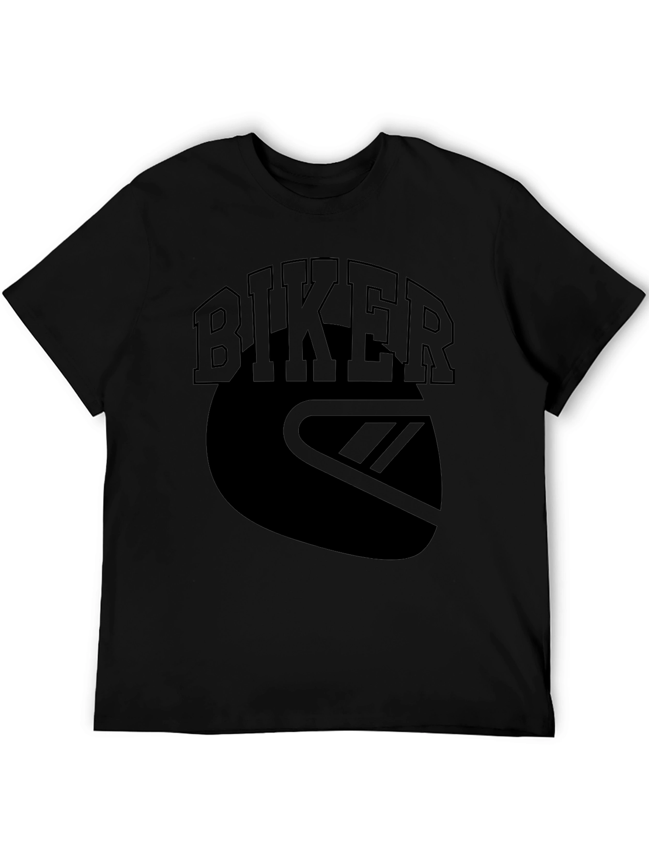 Biker Graphic Tee - Motorcycle Helmet Design