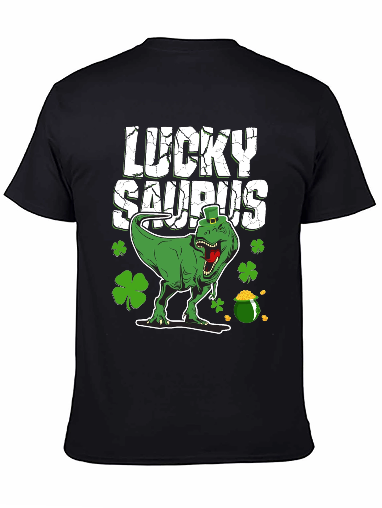 Lucky Saurus T-Shirt - St. Patricks Day Dinosaur Tee