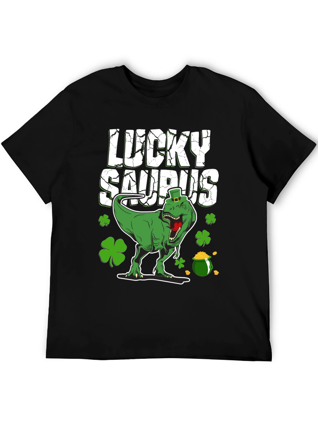 Lucky Saurus T-Shirt - St. Patricks Day Dinosaur Tee