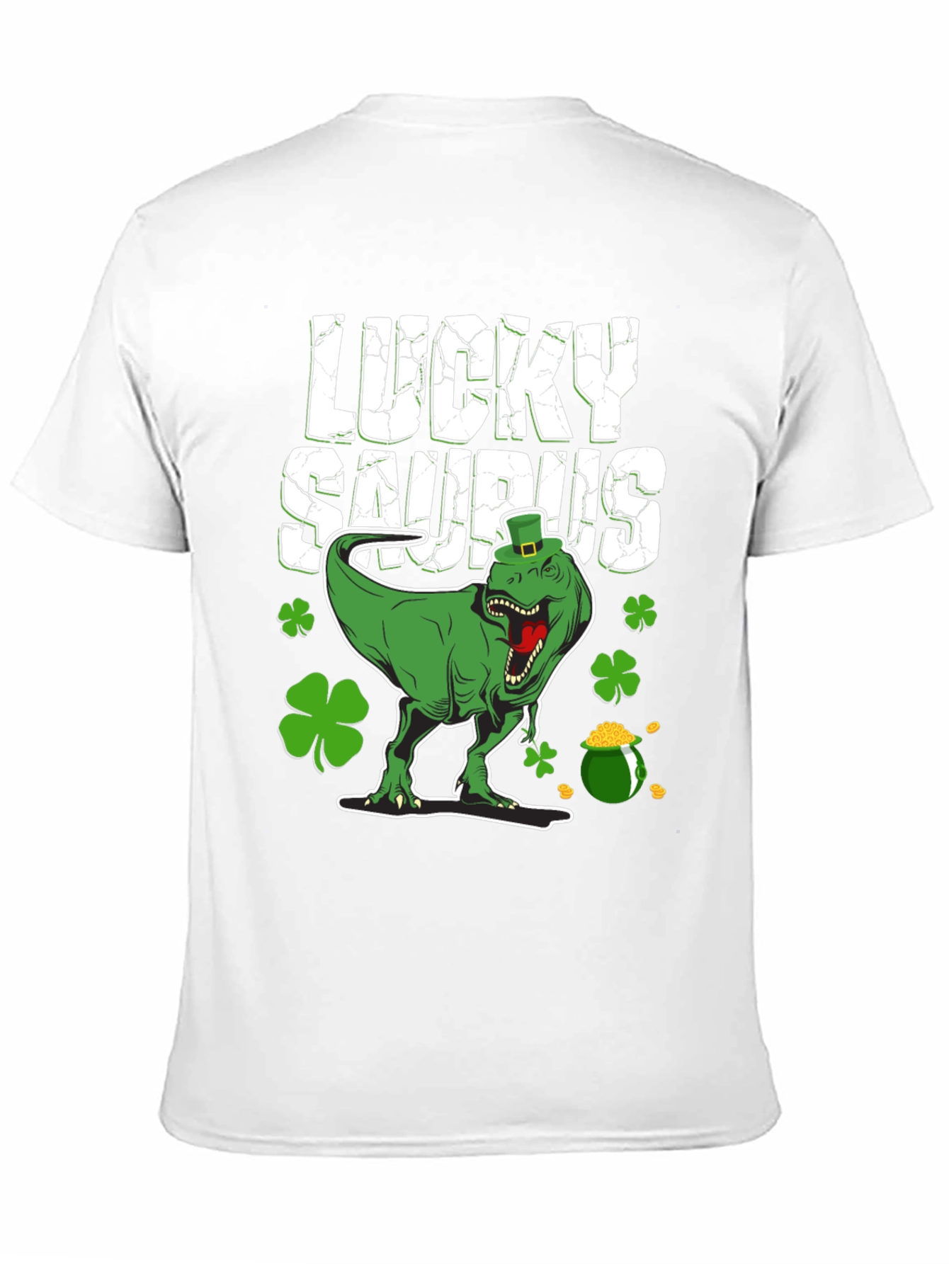 Lucky Saurus T-Shirt - St. Patricks Day Dinosaur Tee