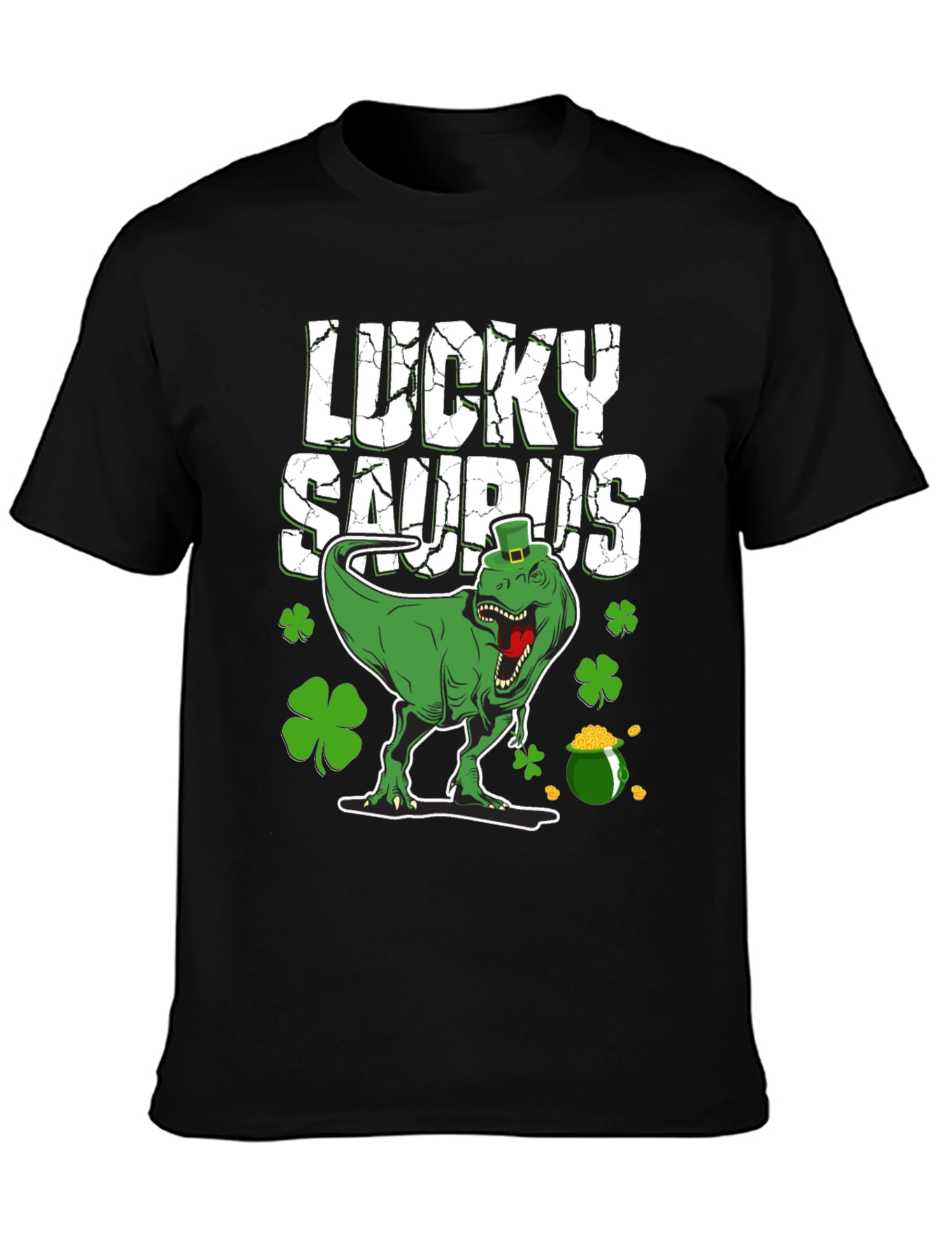 Lucky Saurus T-Shirt - St. Patricks Day Dinosaur Tee