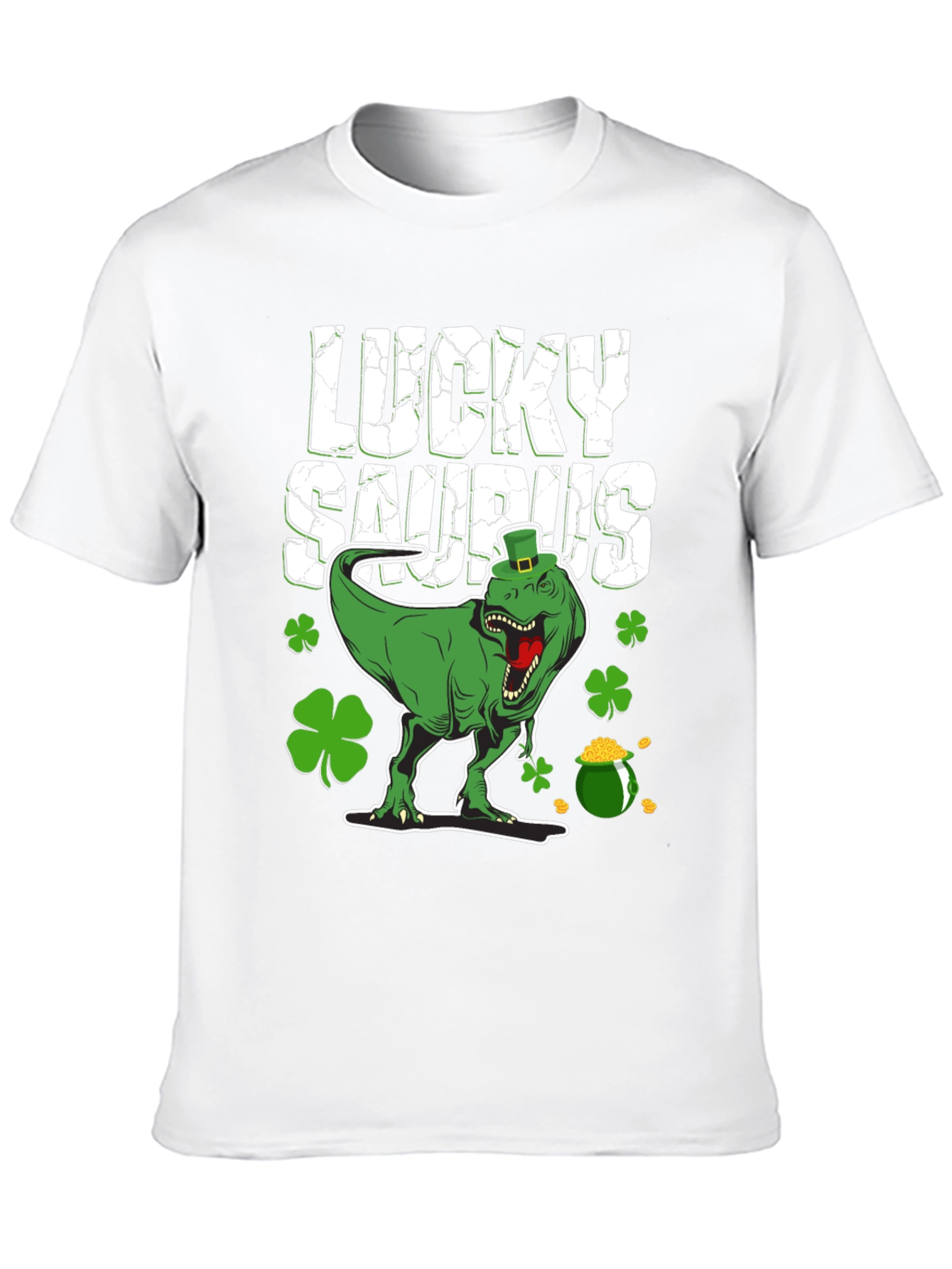 Lucky Saurus T-Shirt - St. Patricks Day Dinosaur Tee