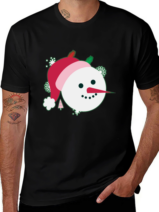 Festive Snowman Graphic Tee - Holiday Cheer