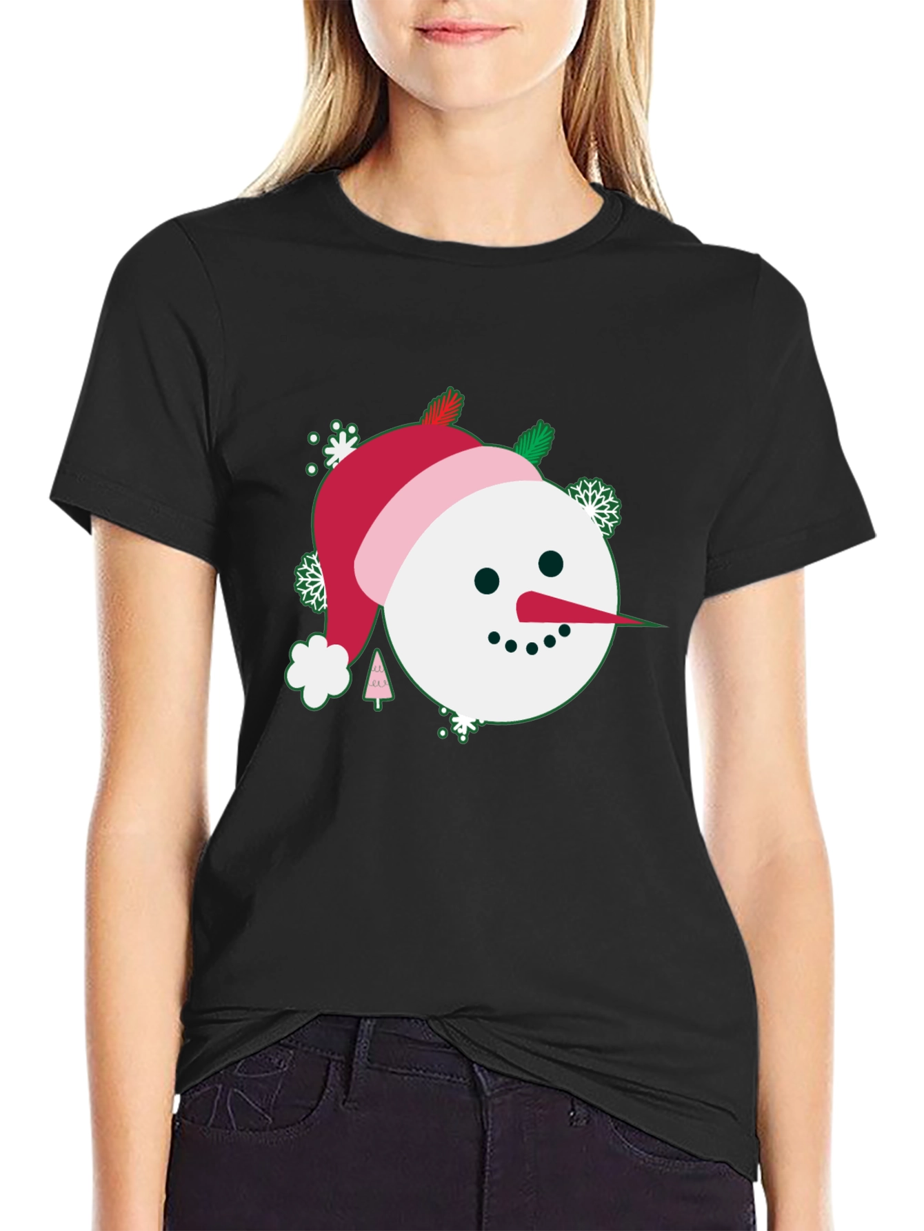 Festive Snowman Graphic Tee - Holiday Cheer
