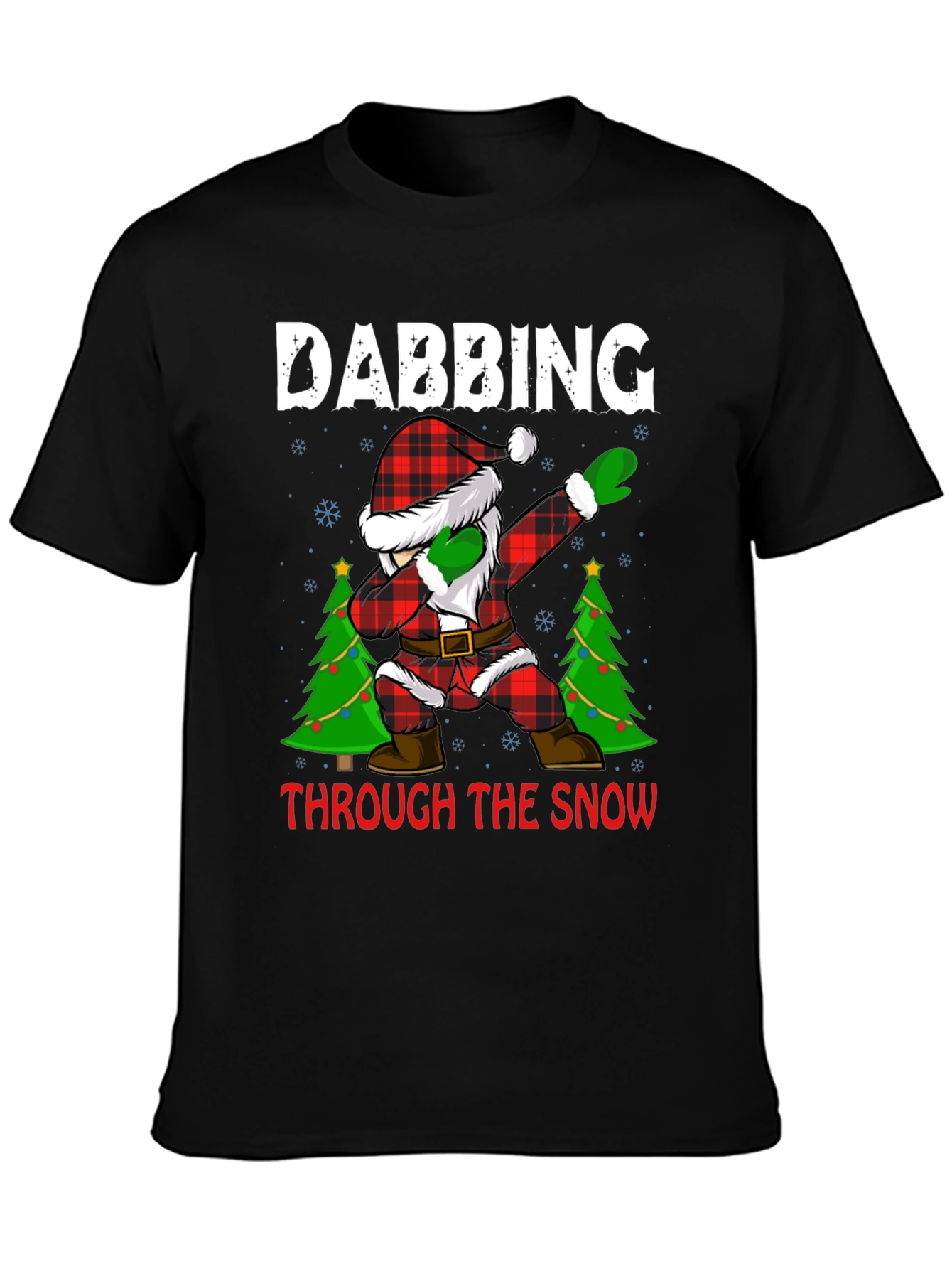 Dabbing Santa Through The Snow Christmas Tee