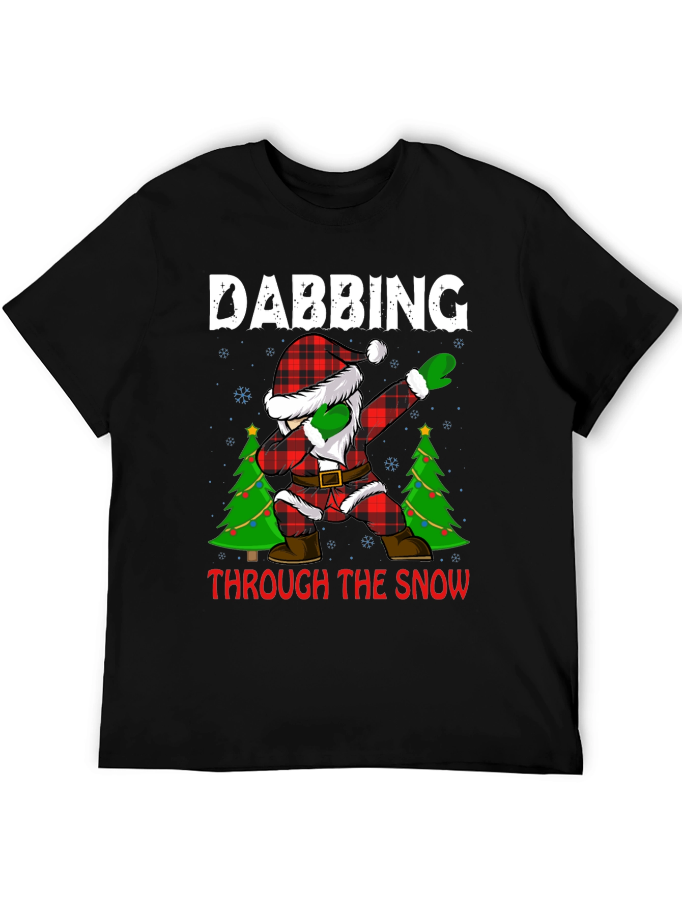 Dabbing Santa Through The Snow Christmas Tee