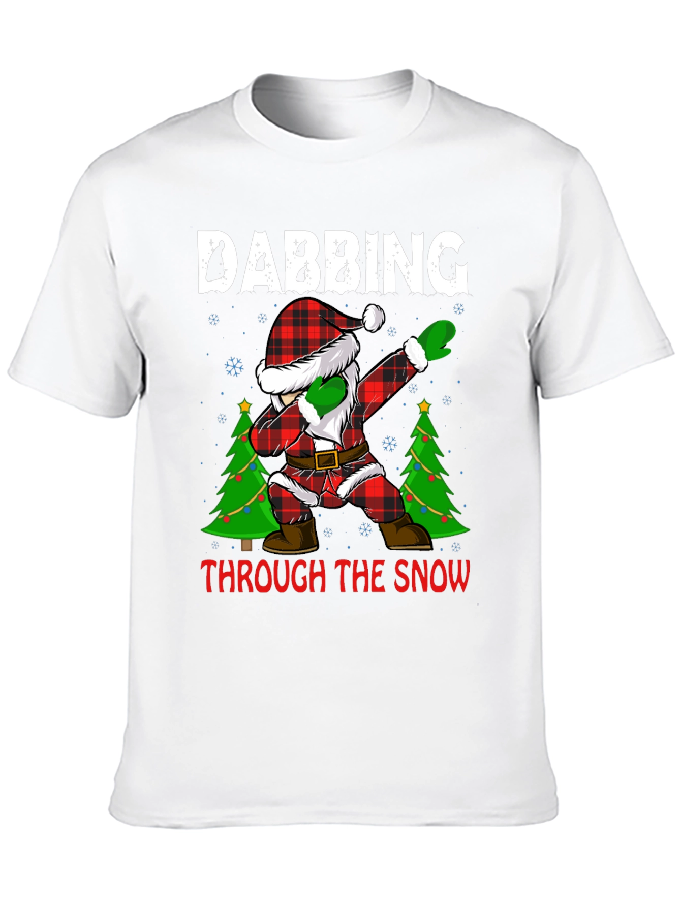 Dabbing Santa Through The Snow Christmas Tee