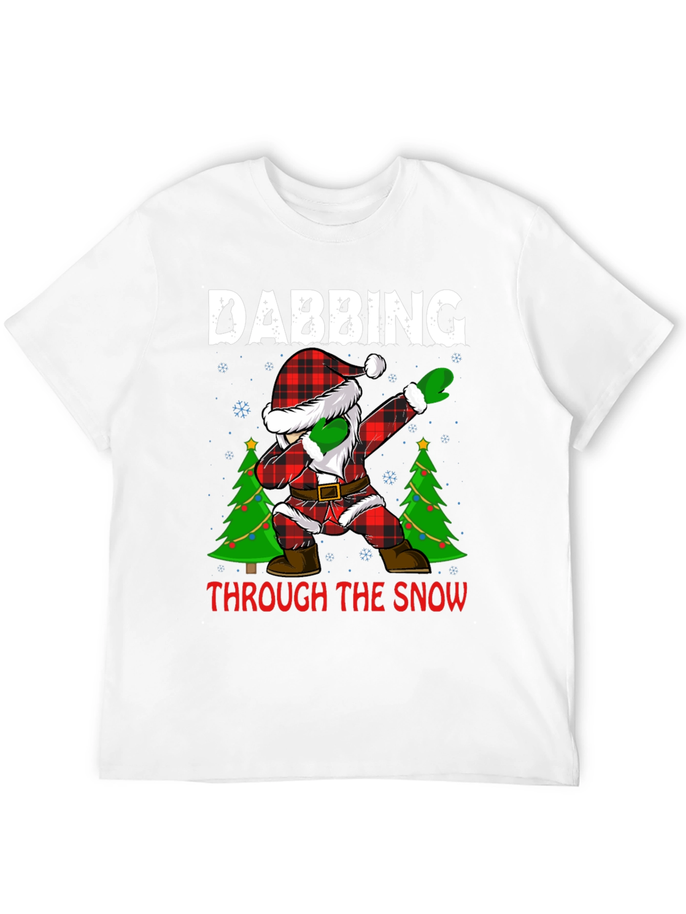 Dabbing Santa Through The Snow Christmas Tee