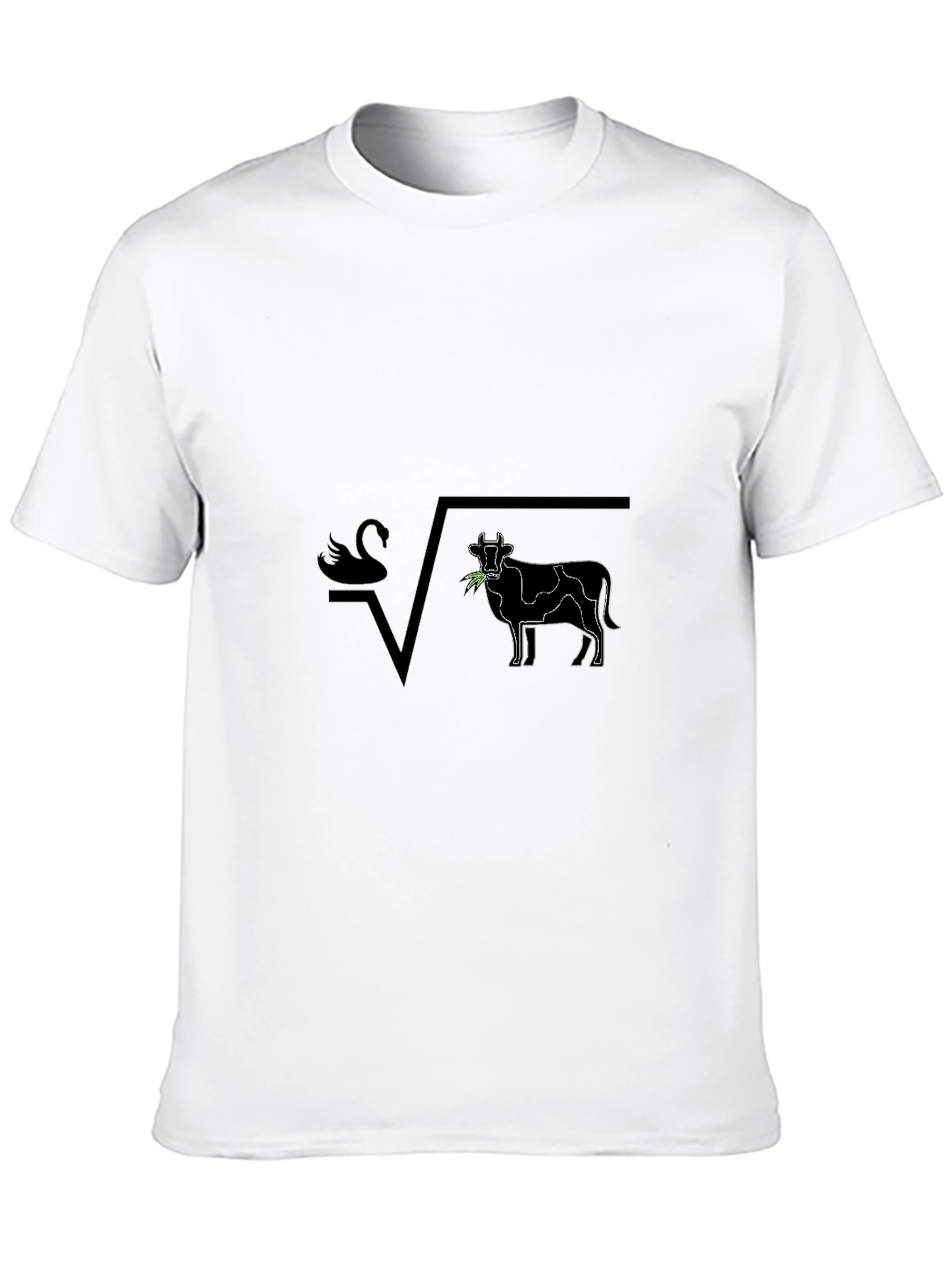 Swan + Cow = Funny Math Pun Black T-Shirt