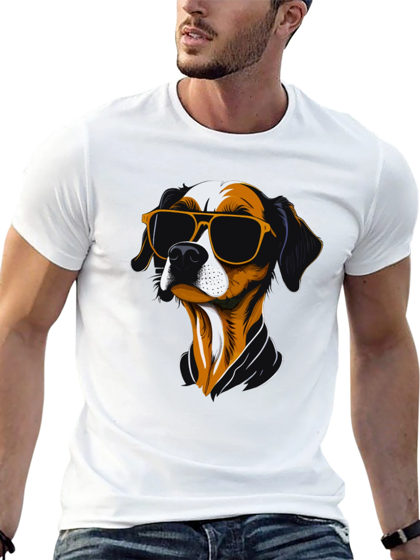 Cool Dog Graphic T-Shirt - Mens Black Tee