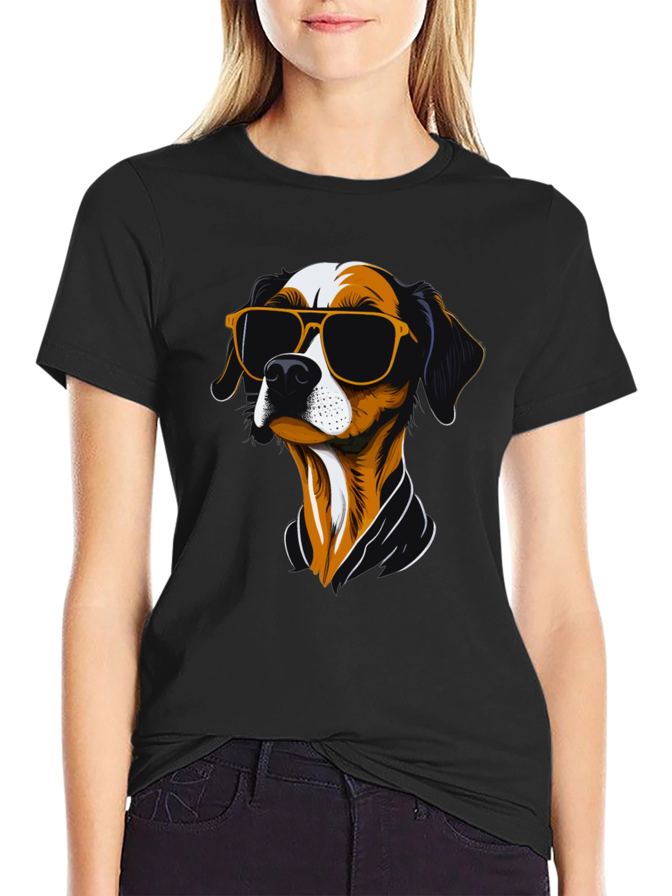 Cool Dog Graphic T-Shirt - Mens Black Tee