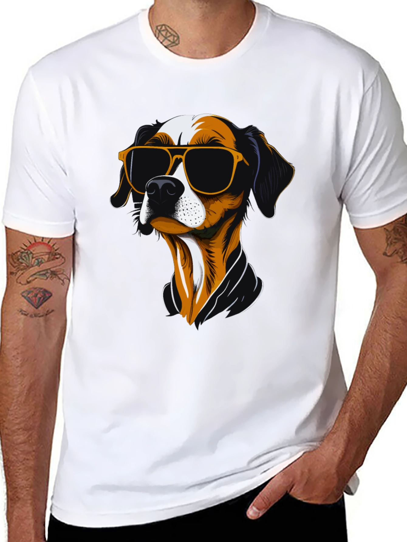 Cool Dog Graphic T-Shirt - Mens Black Tee