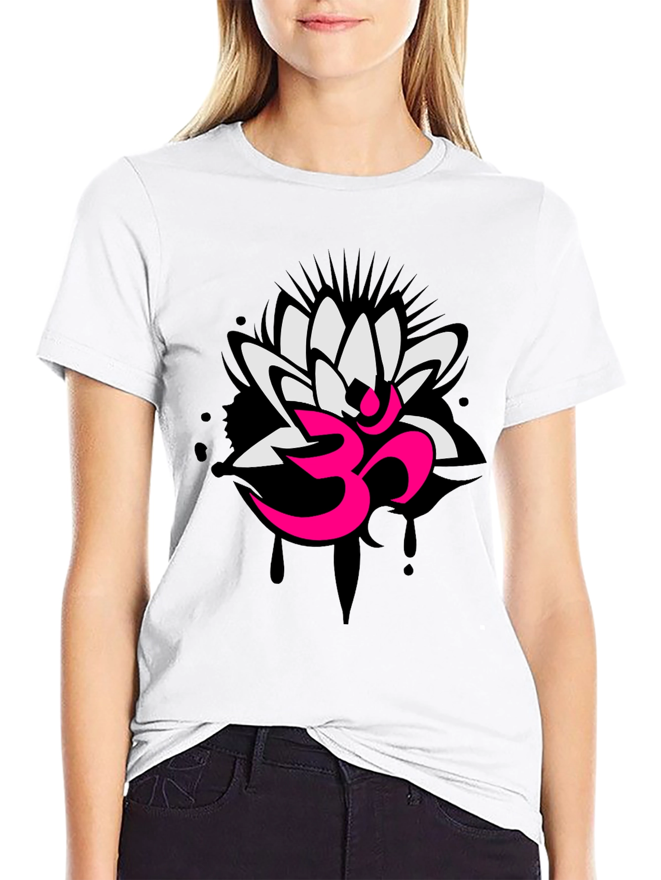 Om Lotus Graphic Tee - Yoga Inspired Design