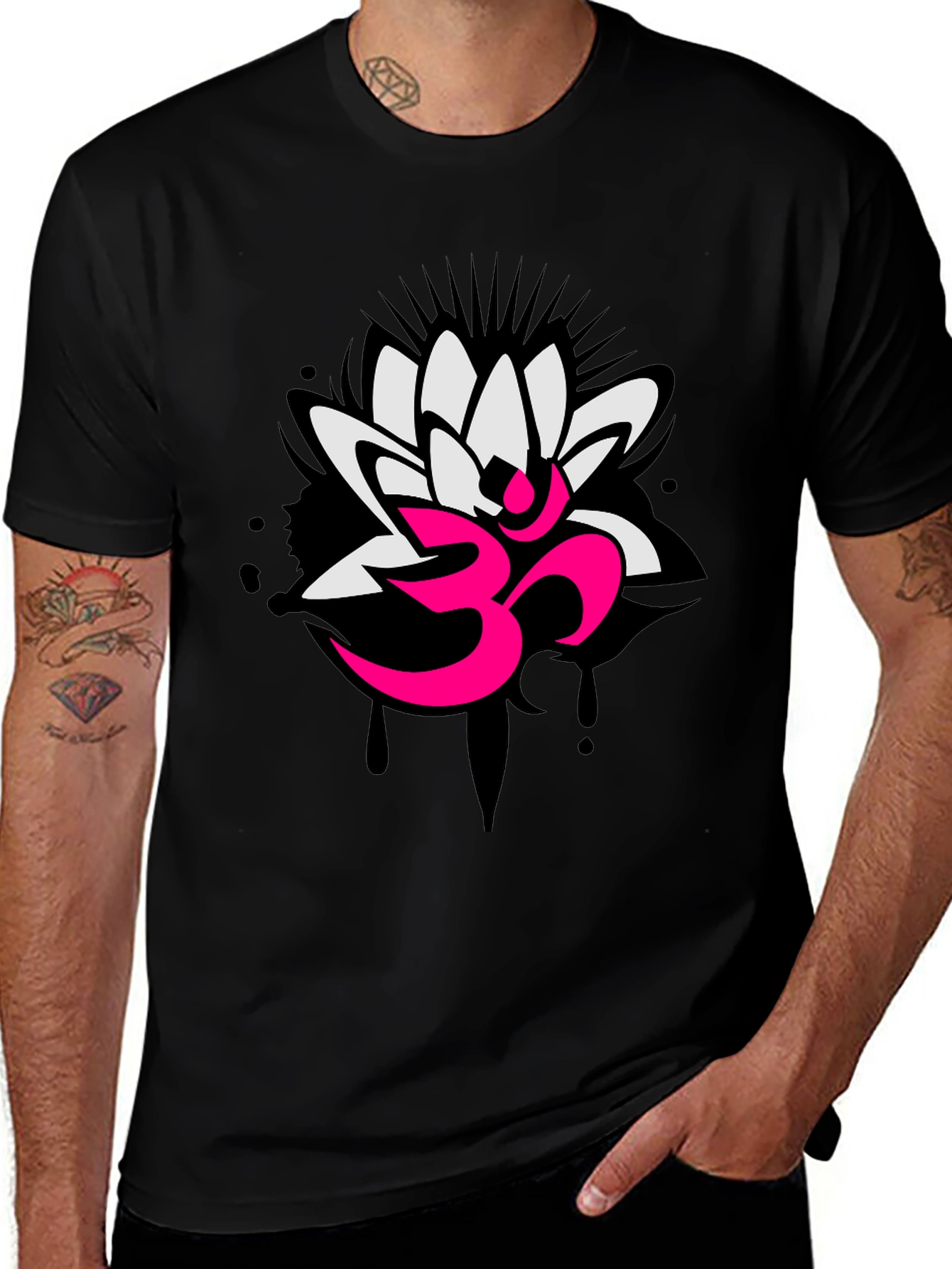 Om Lotus Graphic Tee - Yoga Inspired Design