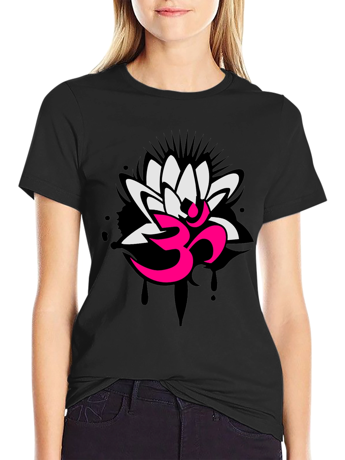 Om Lotus Graphic Tee - Yoga Inspired Design