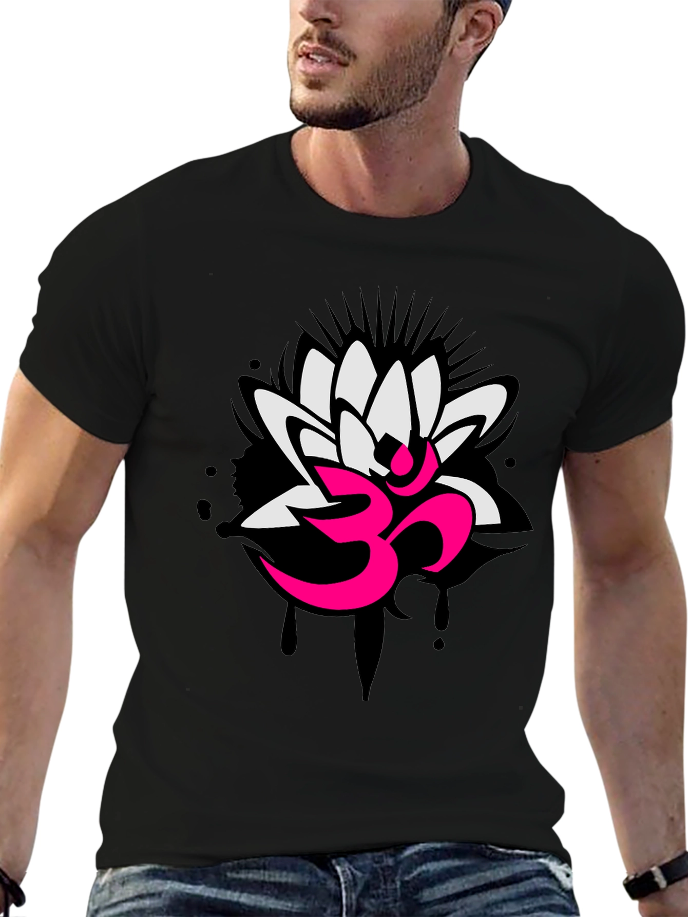 Om Lotus Graphic Tee - Yoga Inspired Design