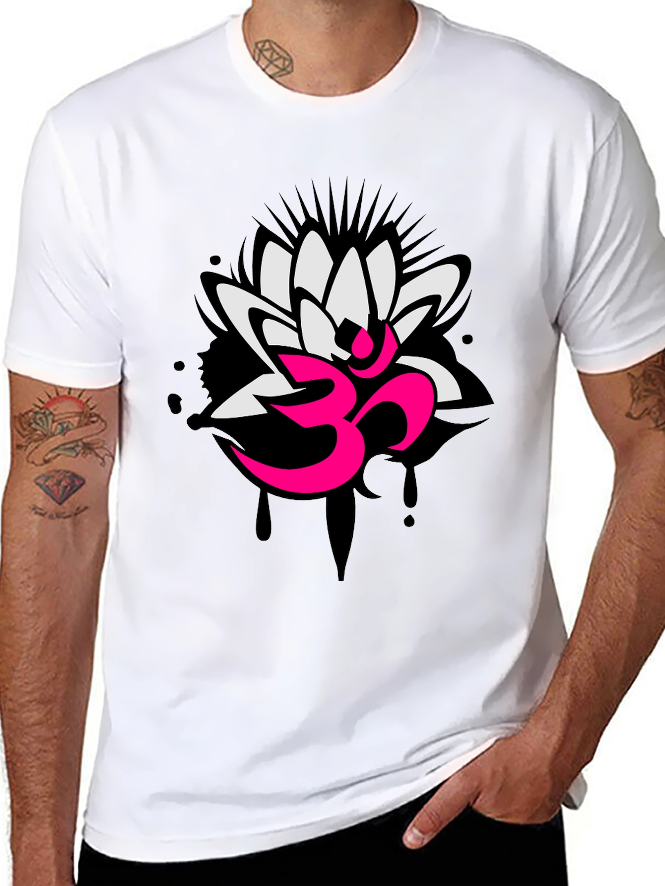Om Lotus Graphic Tee - Yoga Inspired Design
