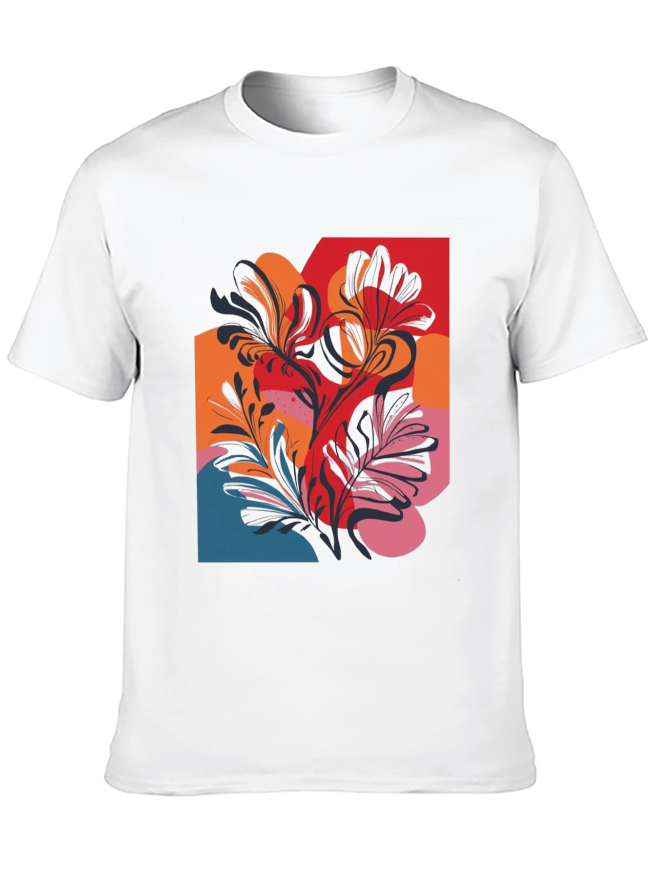 Floral Abstract Graphic Black T-Shirt