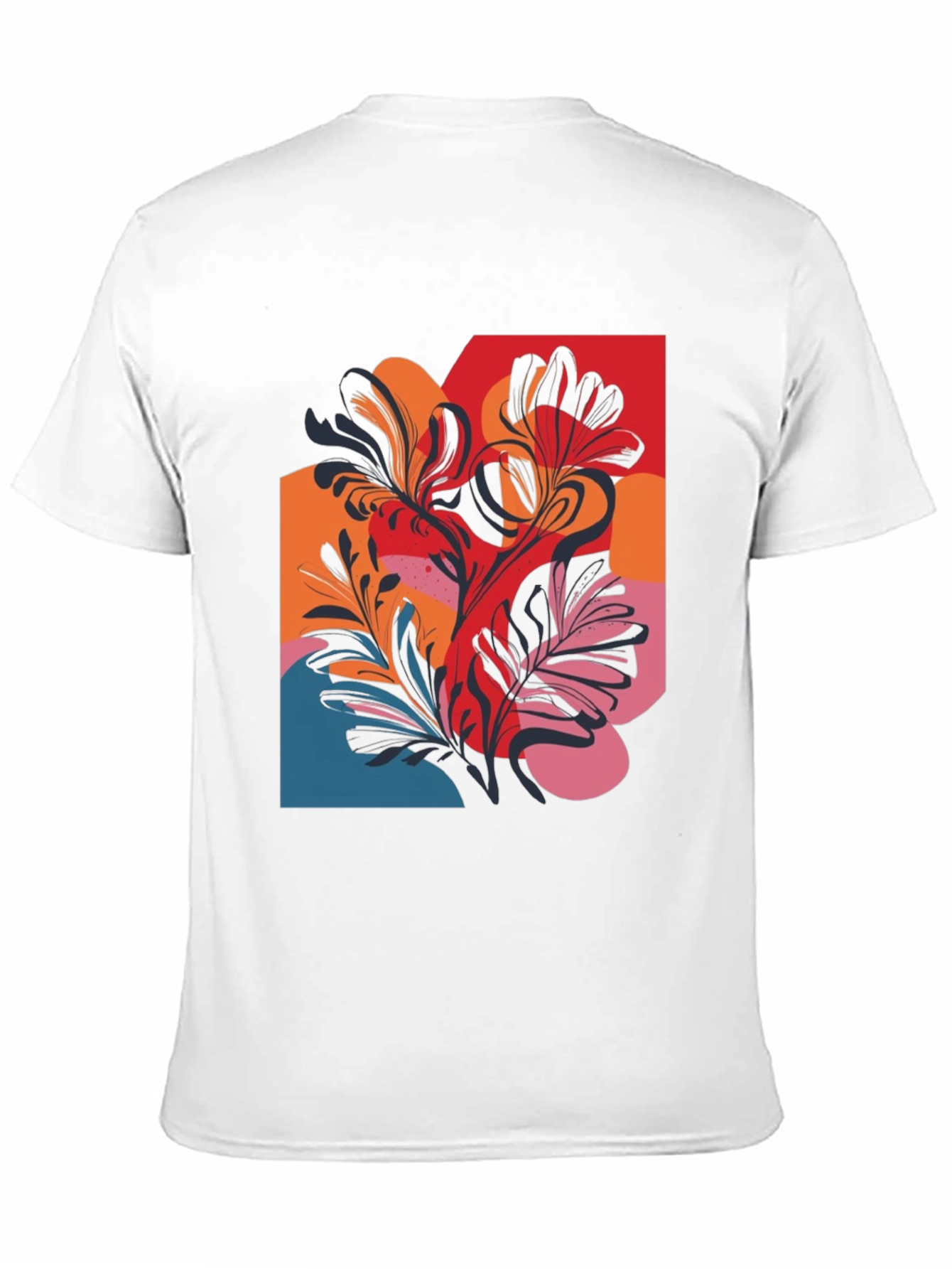 Floral Abstract Graphic Black T-Shirt