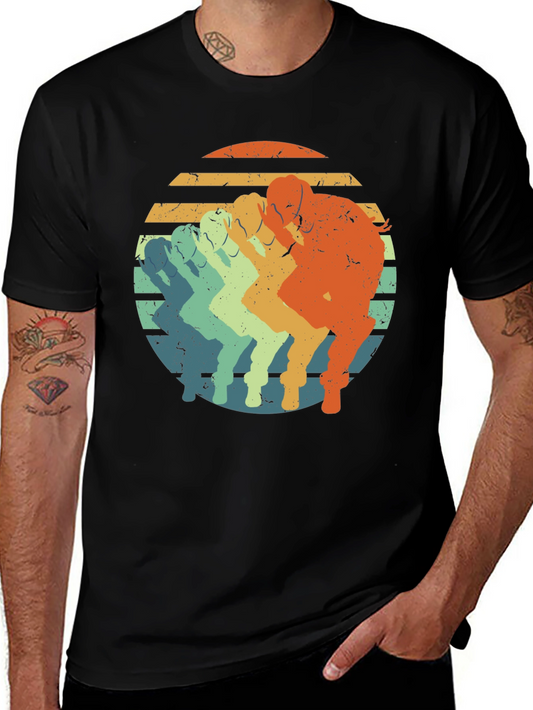 Vintage Sunset Running T-Shirt - Retro Style