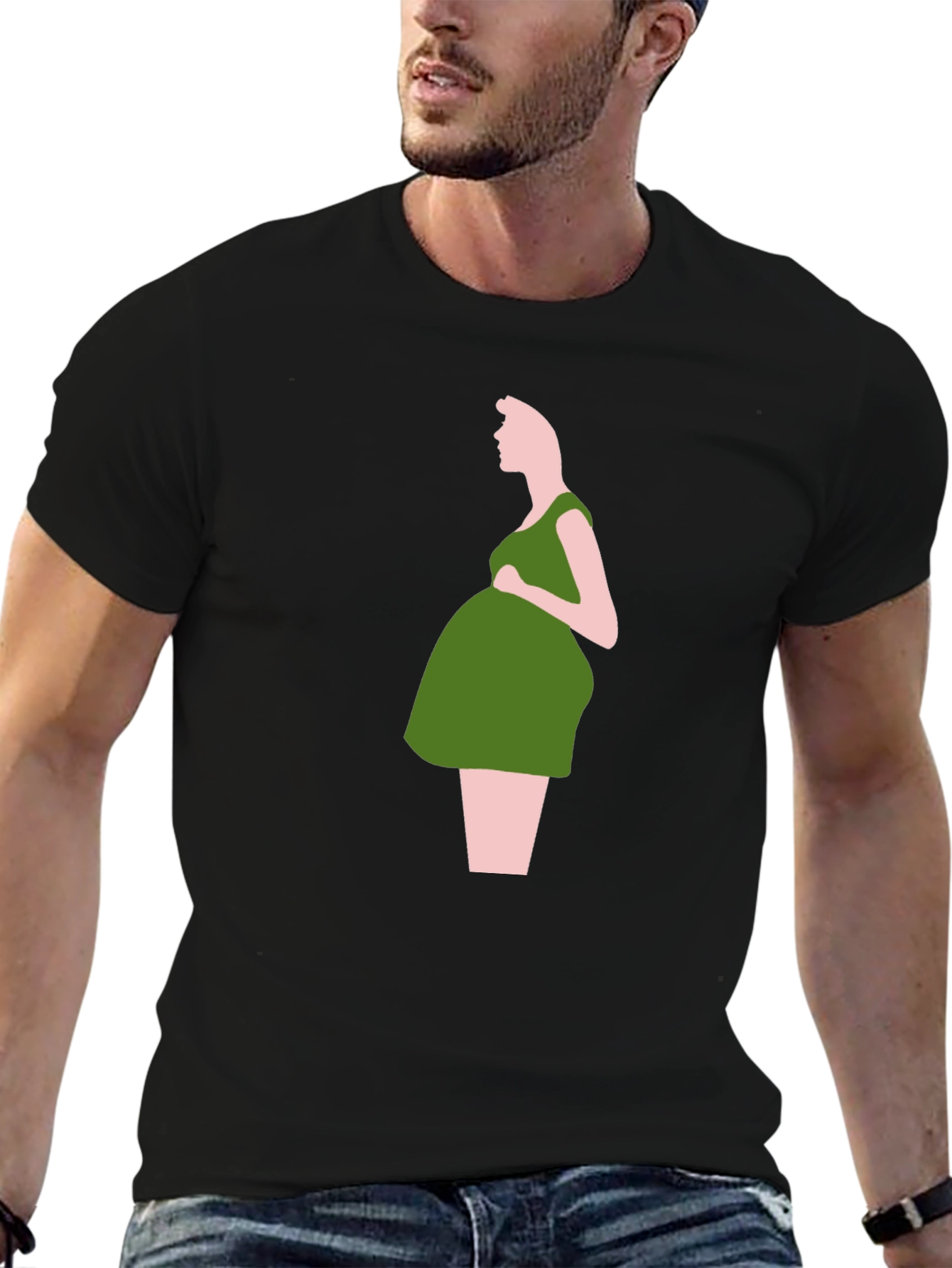 Stylish Pregnancy Silhouette T-Shirt
