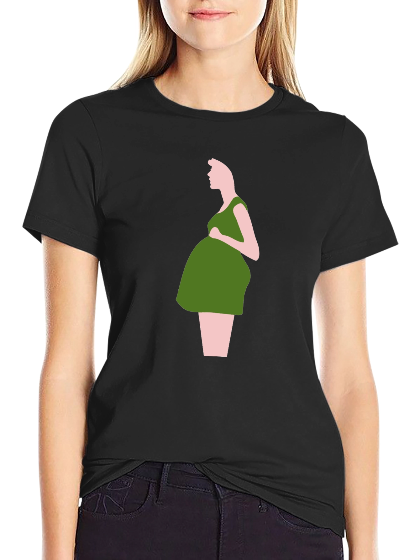Stylish Pregnancy Silhouette T-Shirt