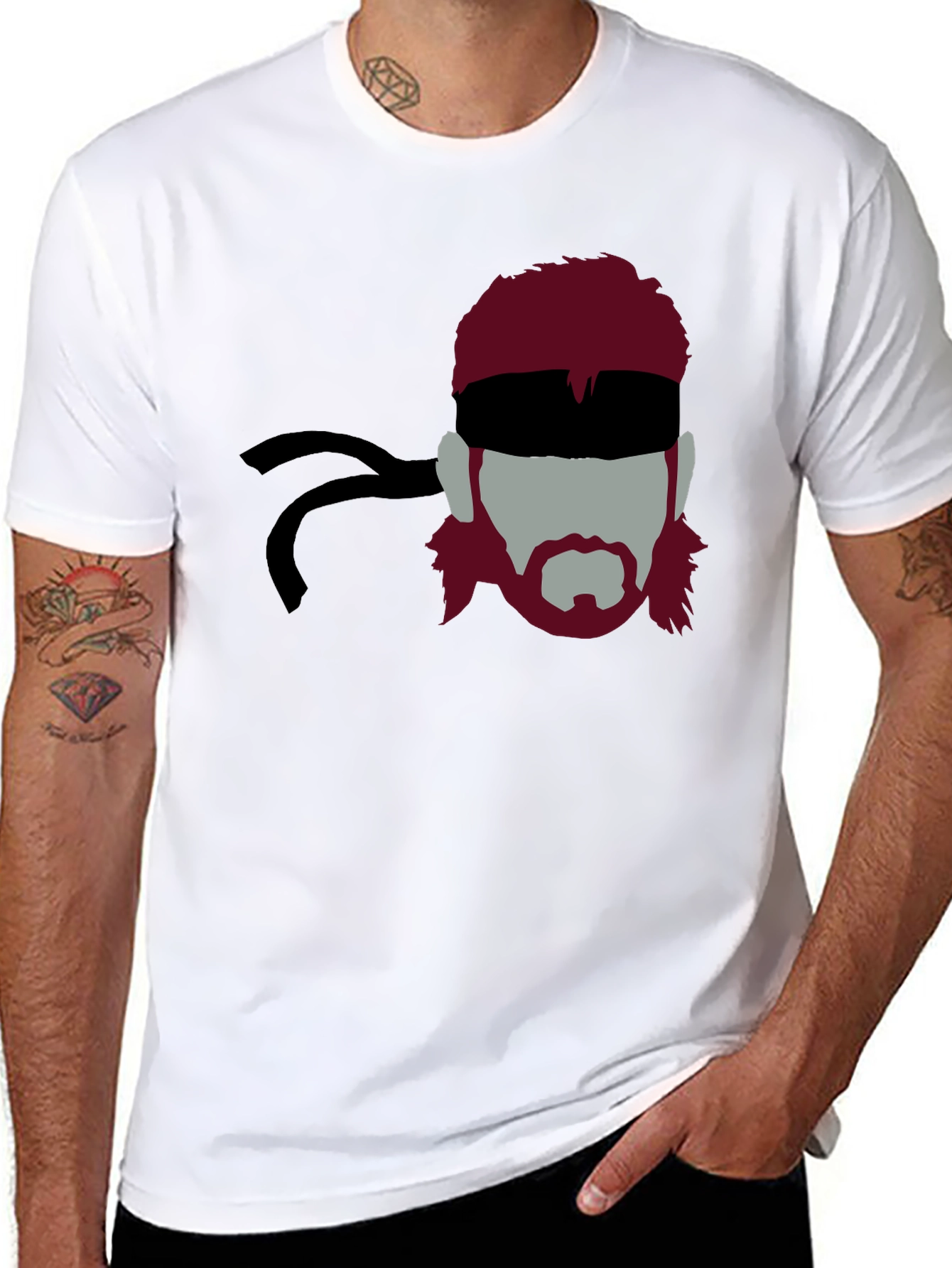 Stealthy Solid Snake Graphic Tee - Black