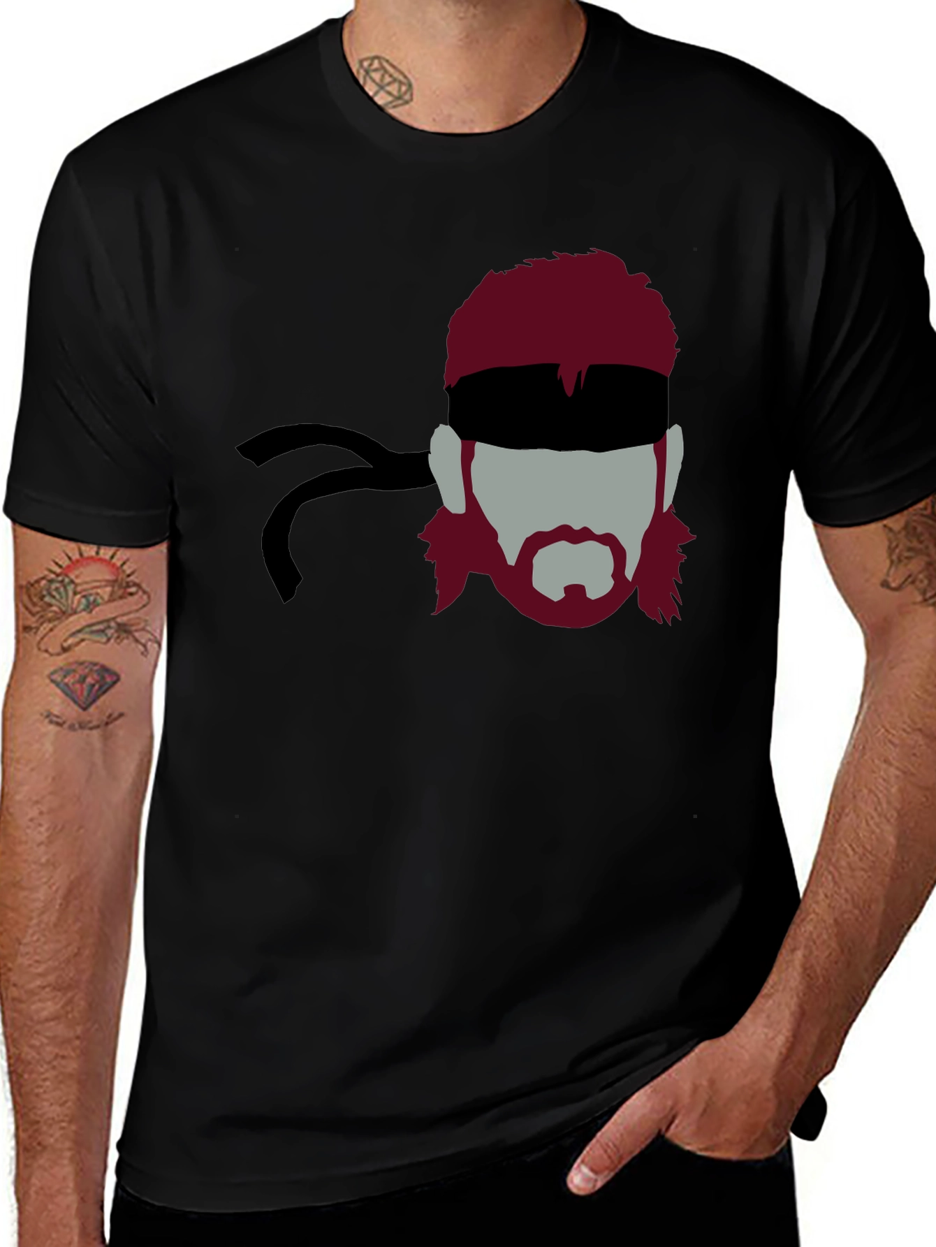 Stealthy Solid Snake Graphic Tee - Black