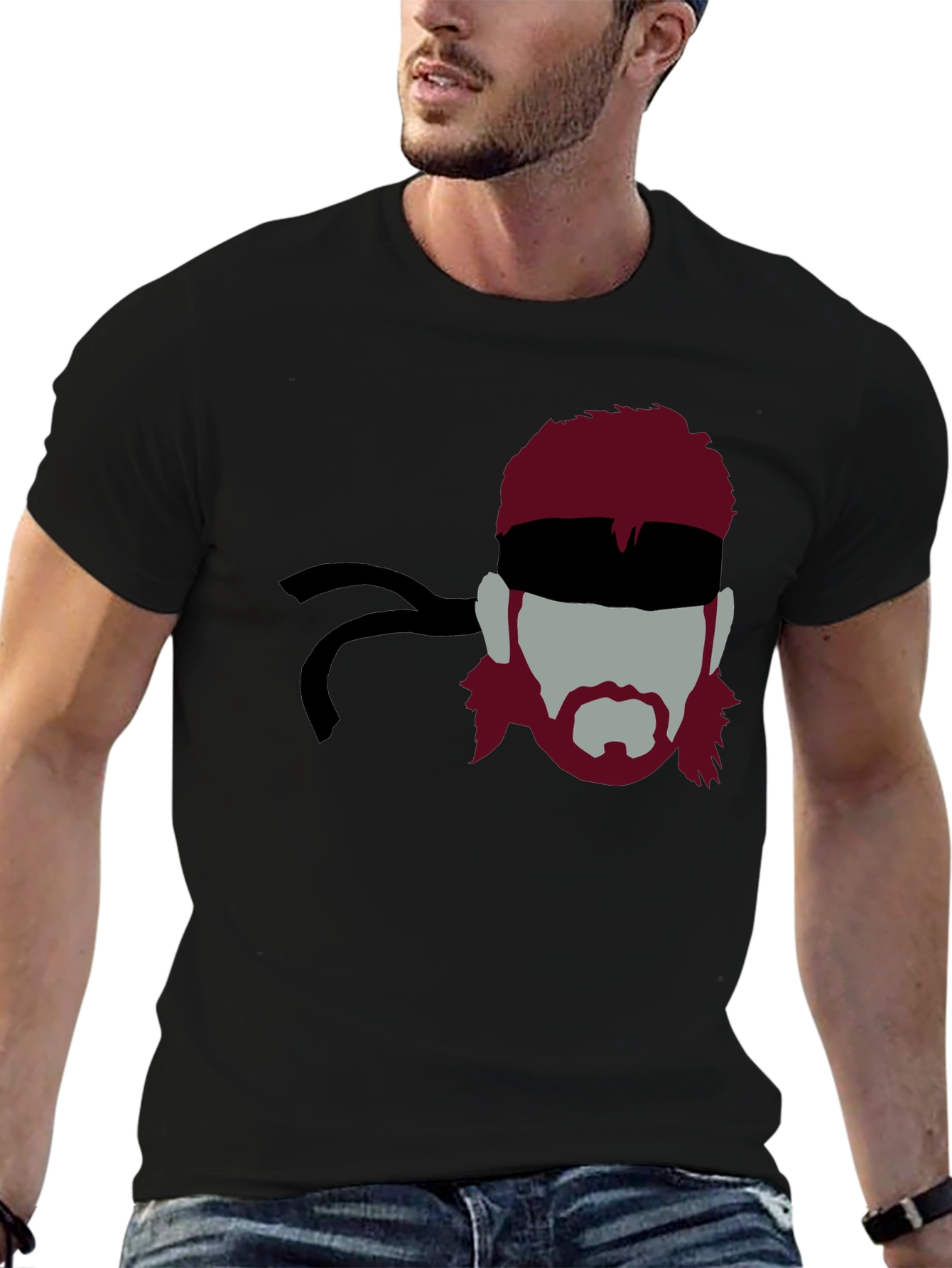 Stealthy Solid Snake Graphic Tee - Black