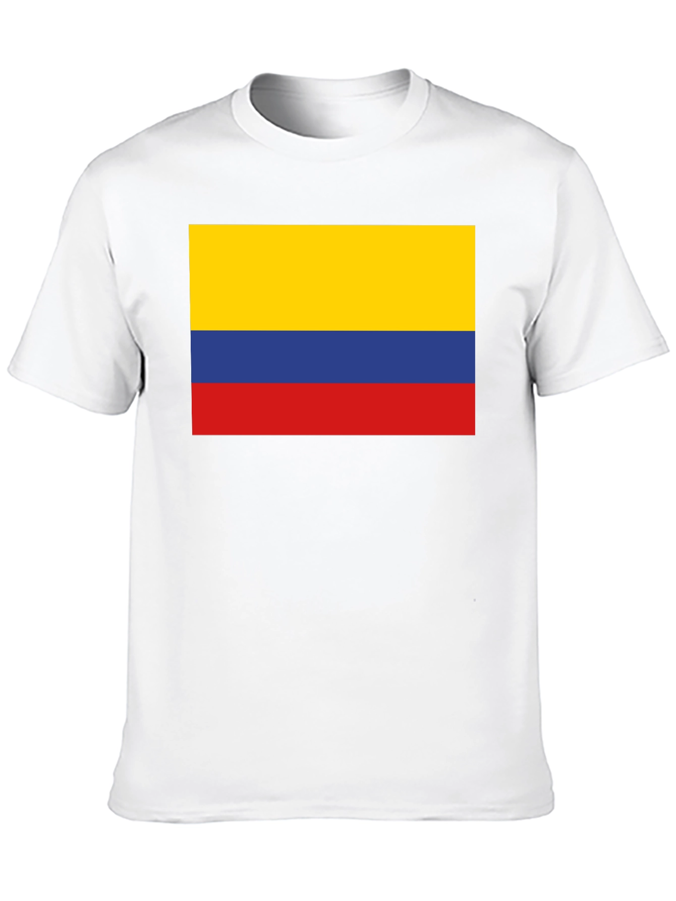Colombia Flag Graphic Tee - Black Cotton T-Shirt