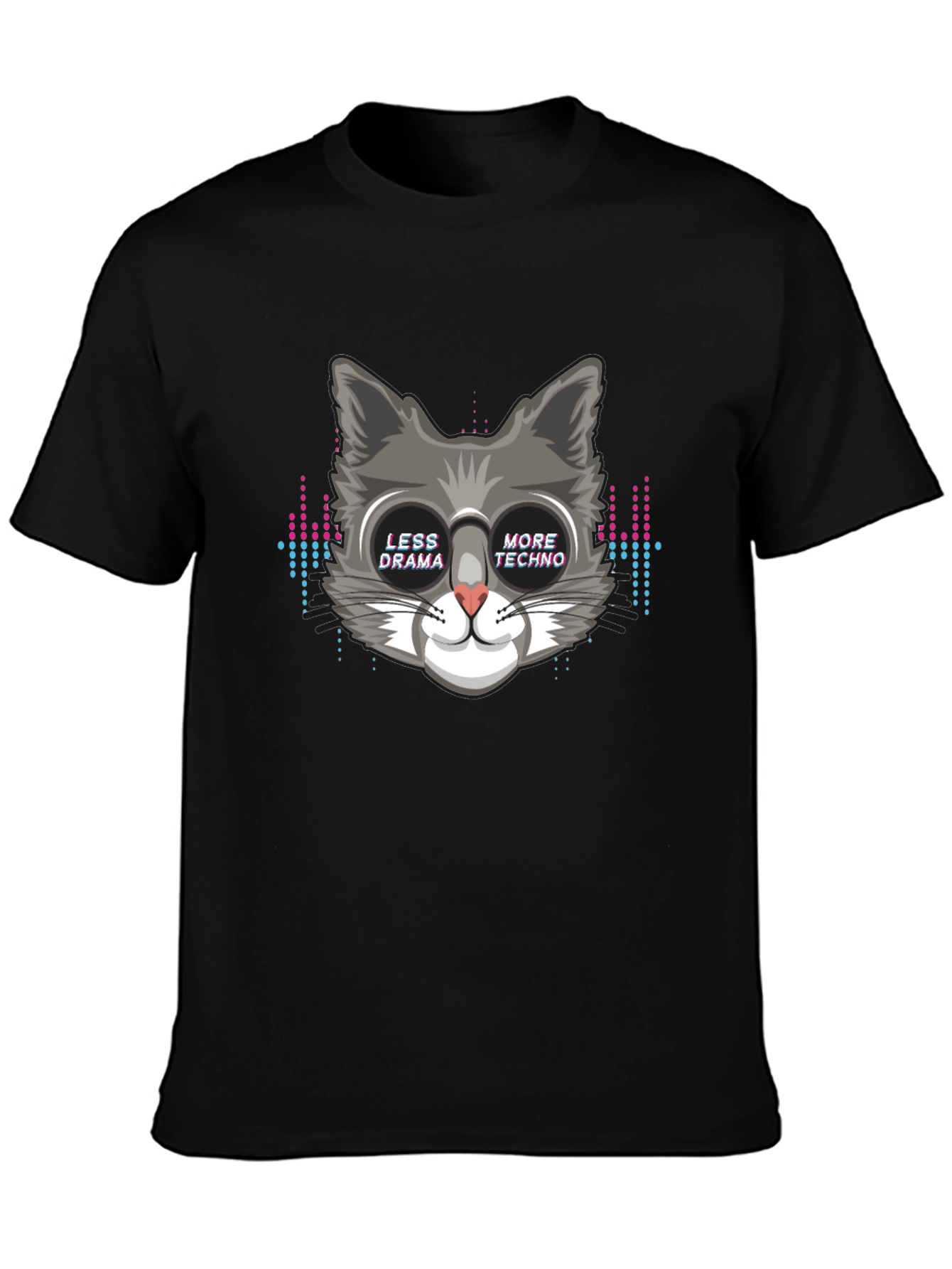 Less Drama More Techno Cat T-Shirt