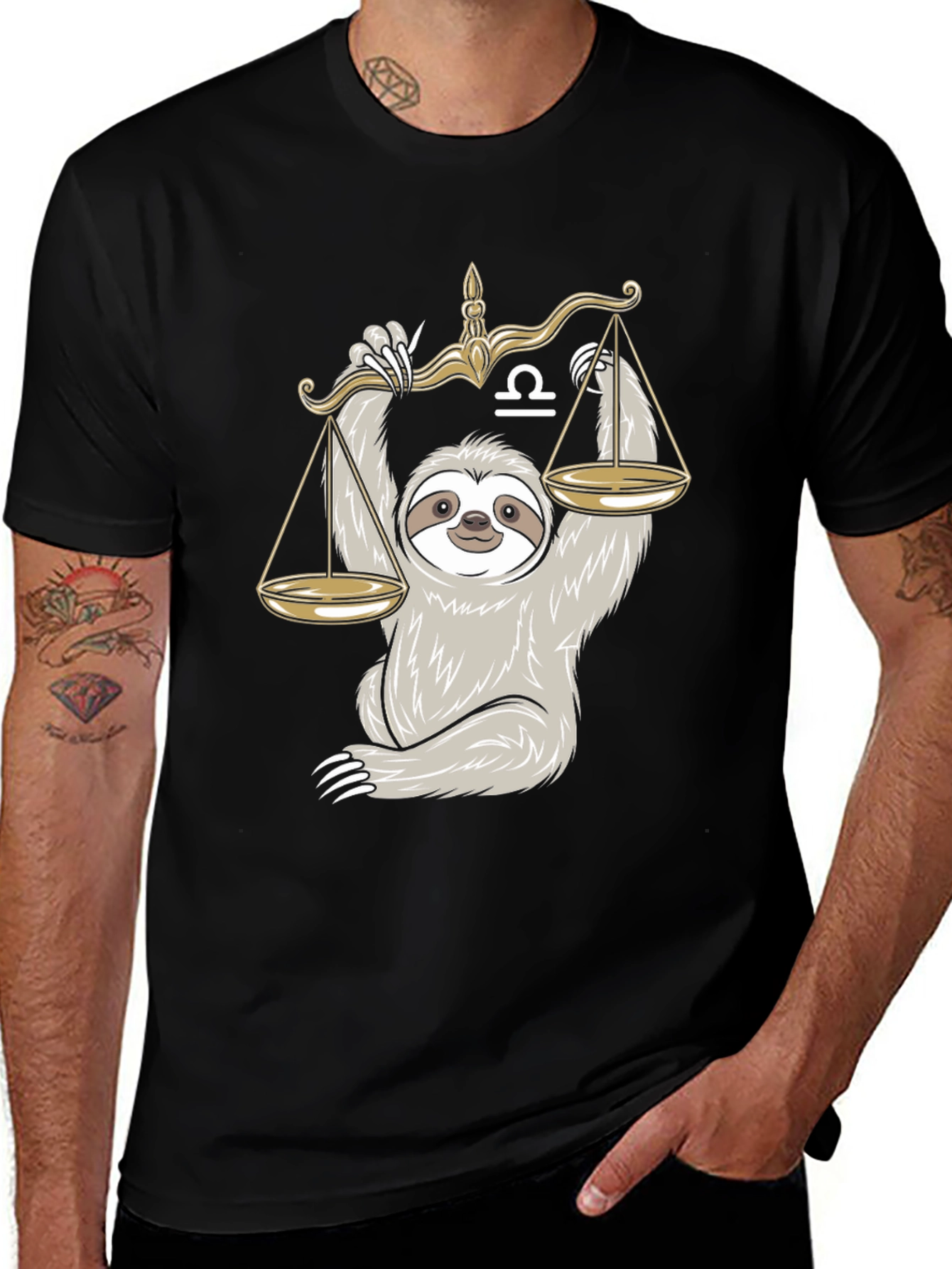 Libra Sloth T-Shirt - Zodiac Animal Tee