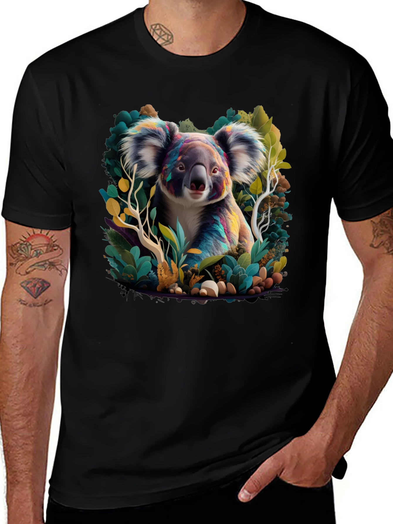 Koala Art Graphic Tee - Black