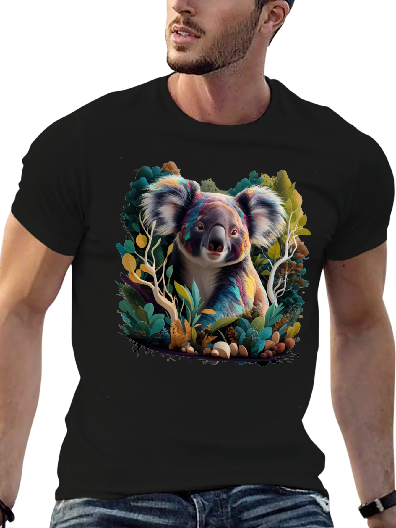 Koala Art Graphic Tee - Black