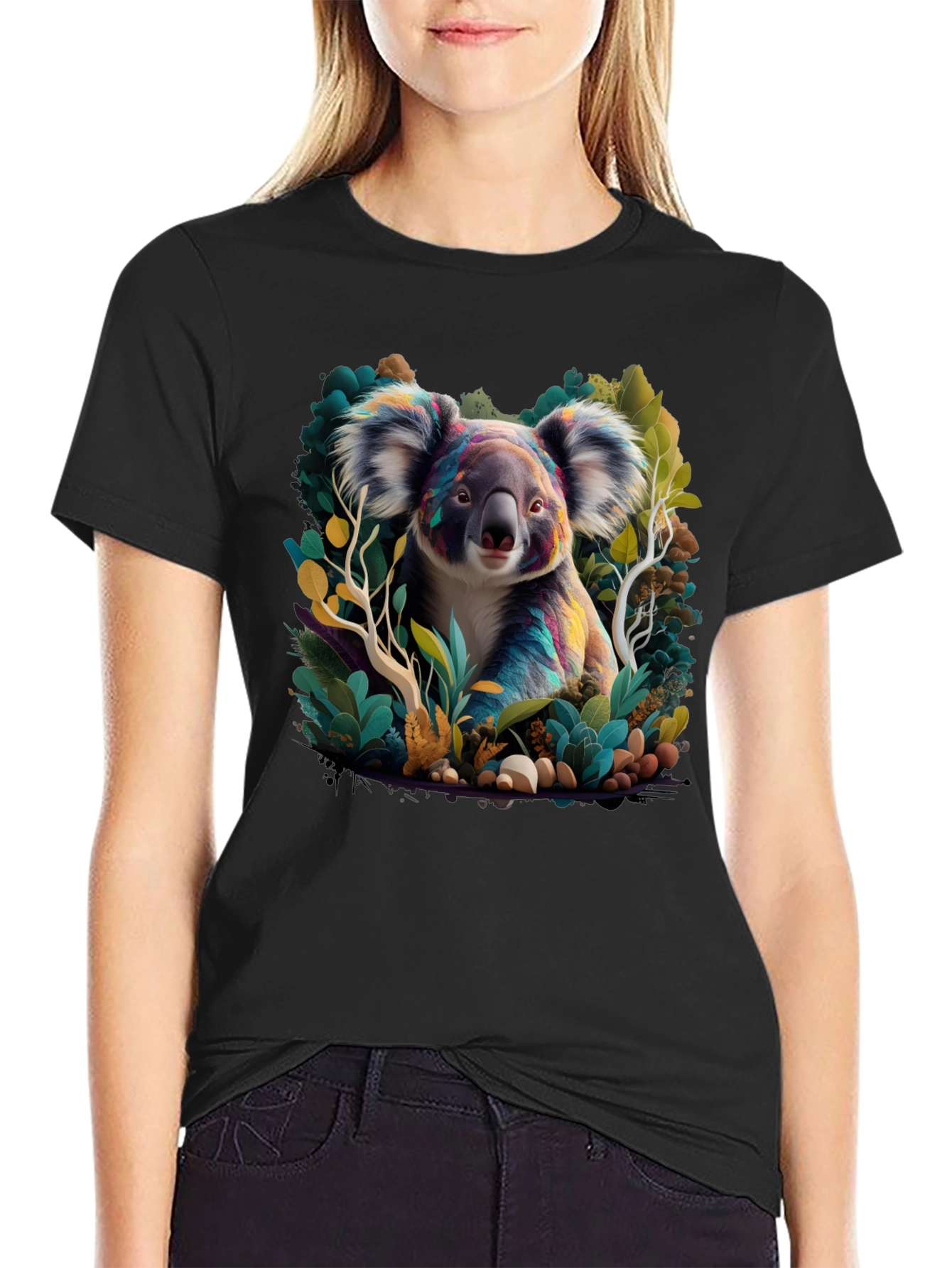Koala Art Graphic Tee - Black