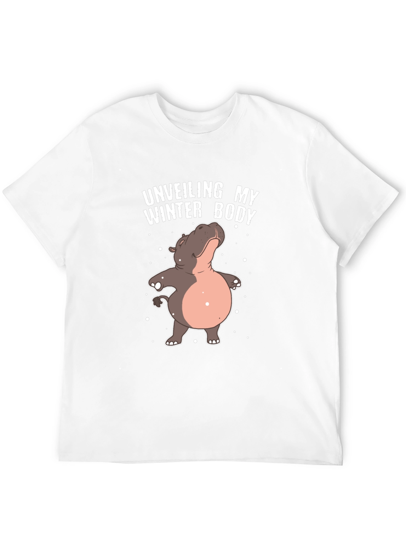 Unveiling My Winter Body Funny Hippo T-Shirt