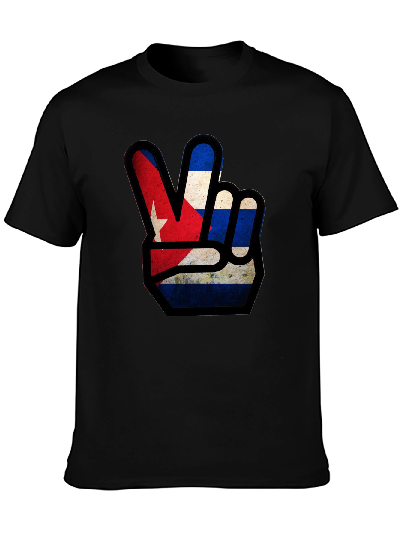 Cuba Flag Peace Sign Graphic T-Shirt