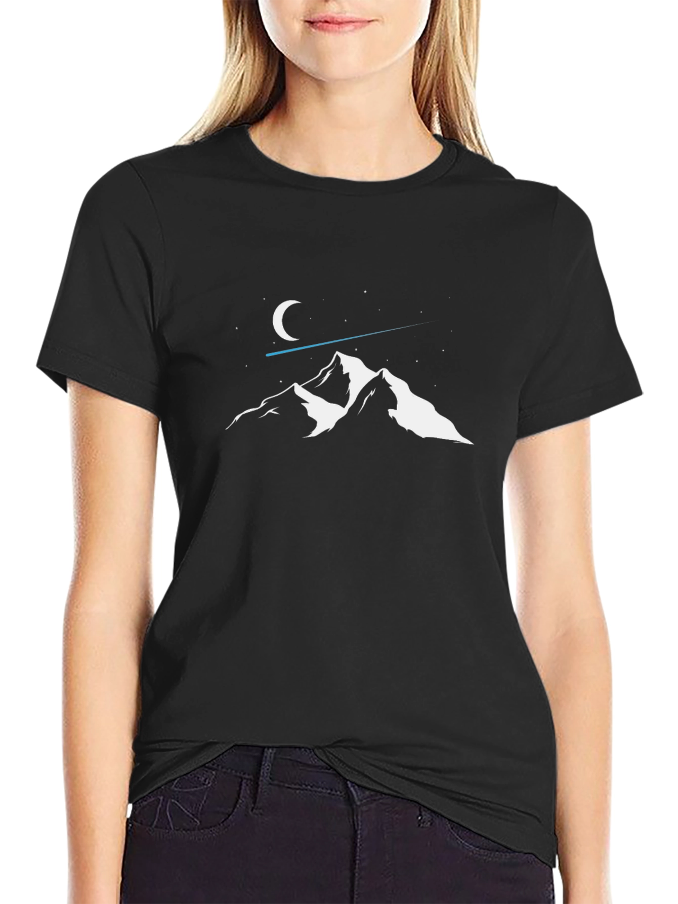 Mountainscape Tee - Black Graphic T-Shirt