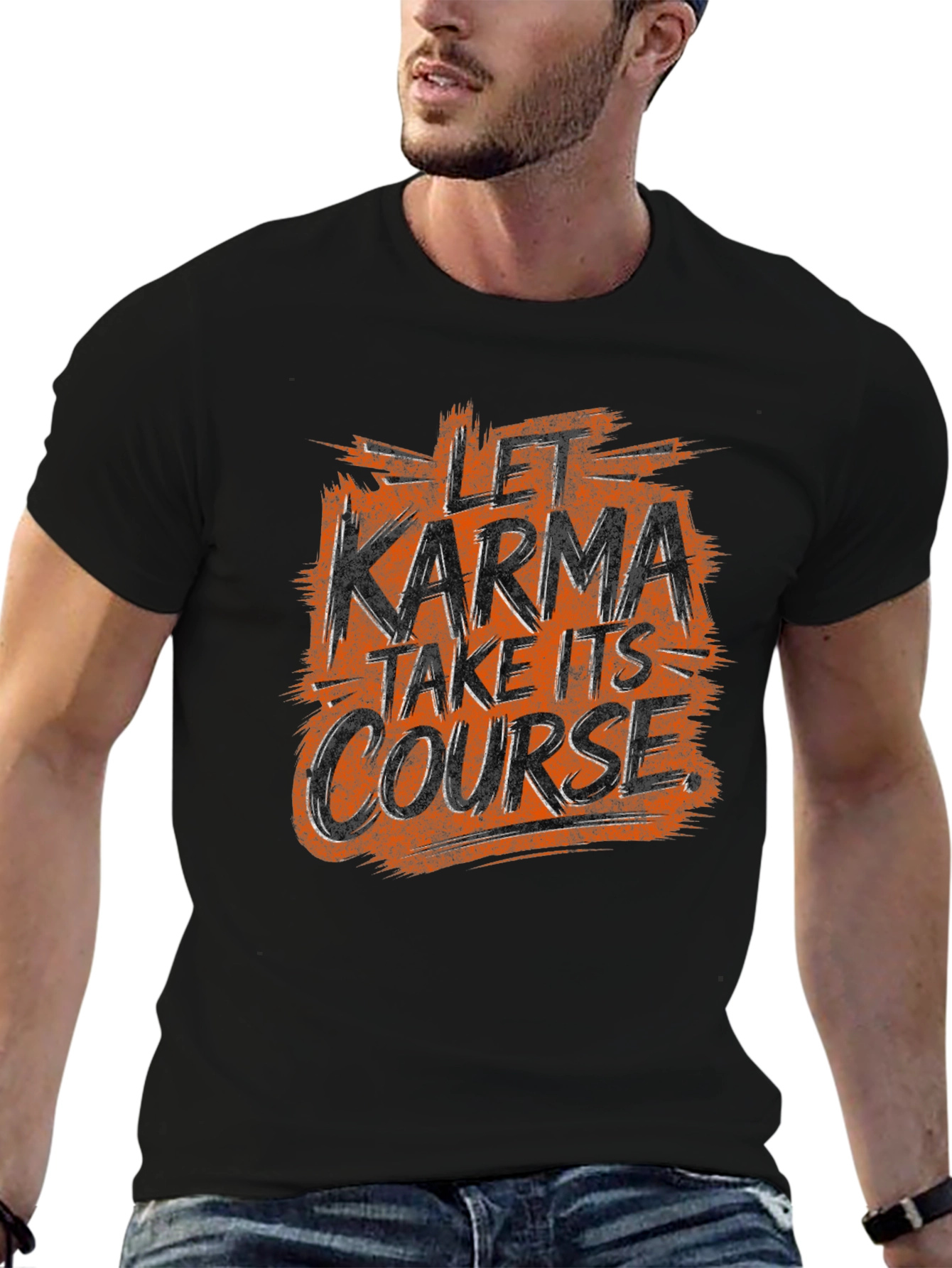 Let Karma Take Its Course Black Graphic Tee