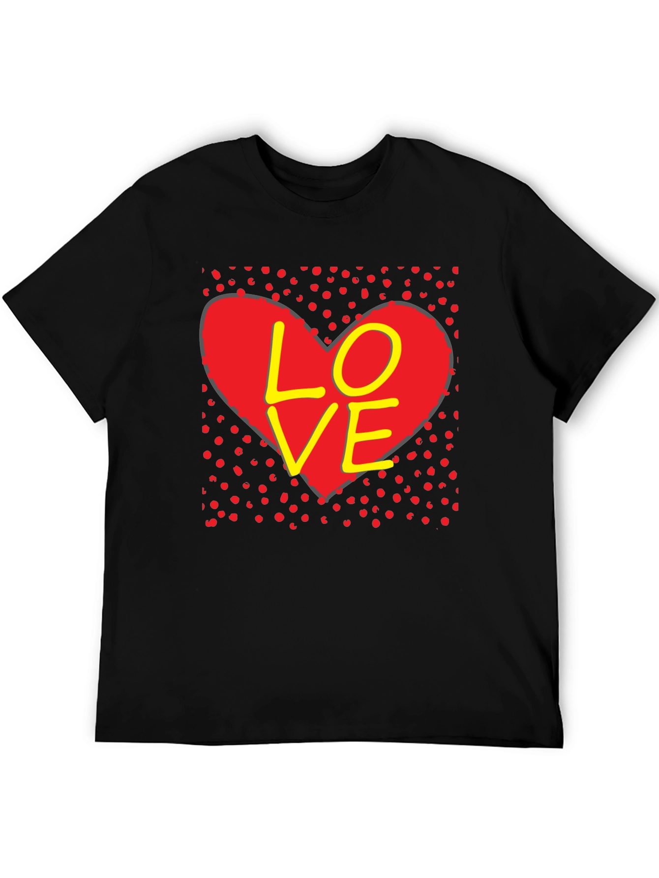 Love Heart Graphic T-Shirt - Black