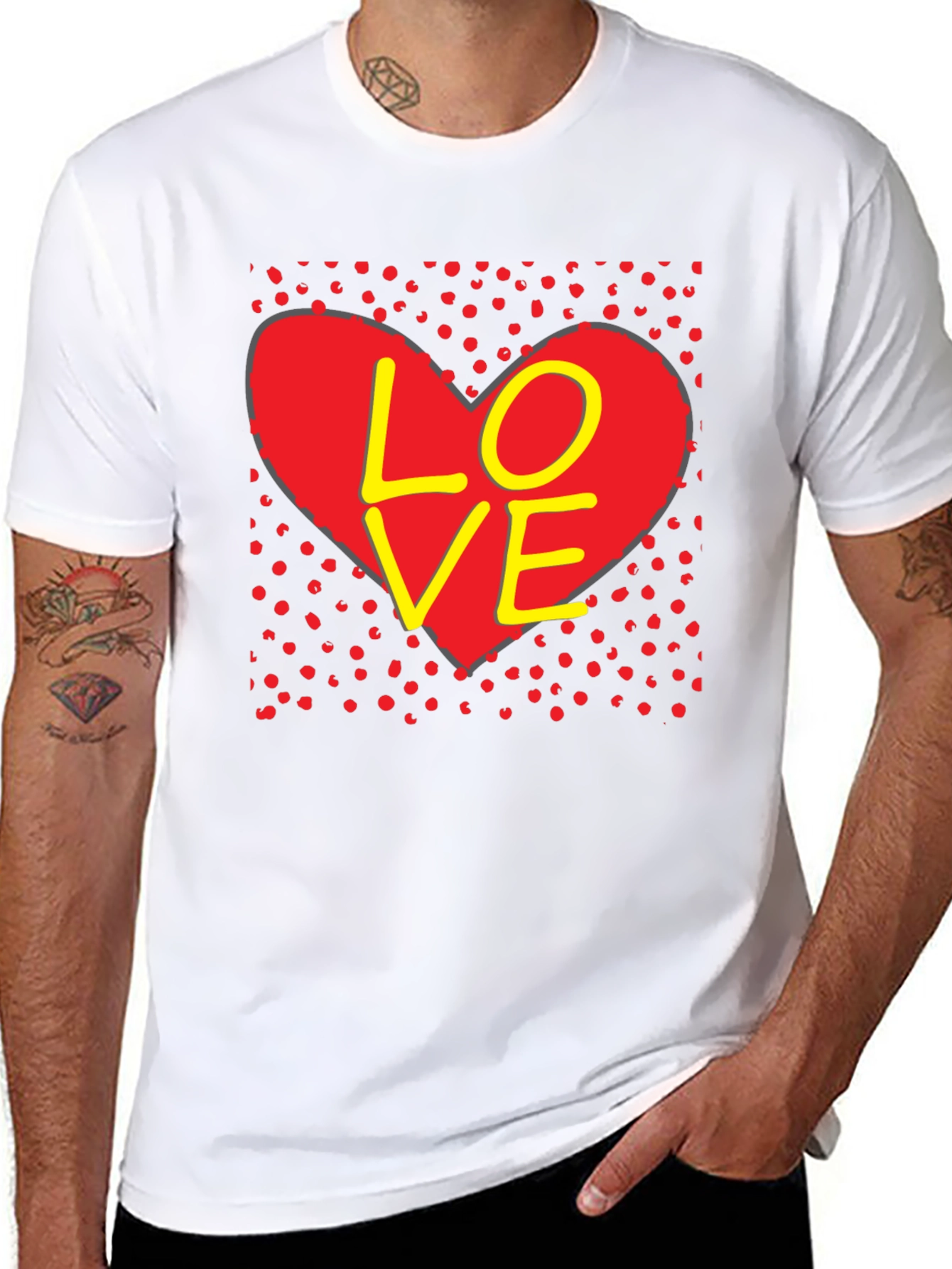 Love Heart Graphic T-Shirt - Black